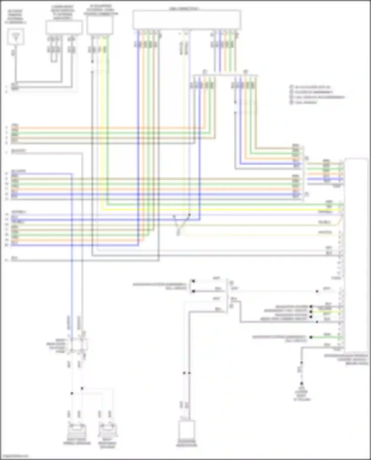 Wiring diagram w/ cd player w/o cd player w/ emergency call module w/o emergency call module for Volkswagen Golf R VII facelift (2017-2020) (1 of 4)