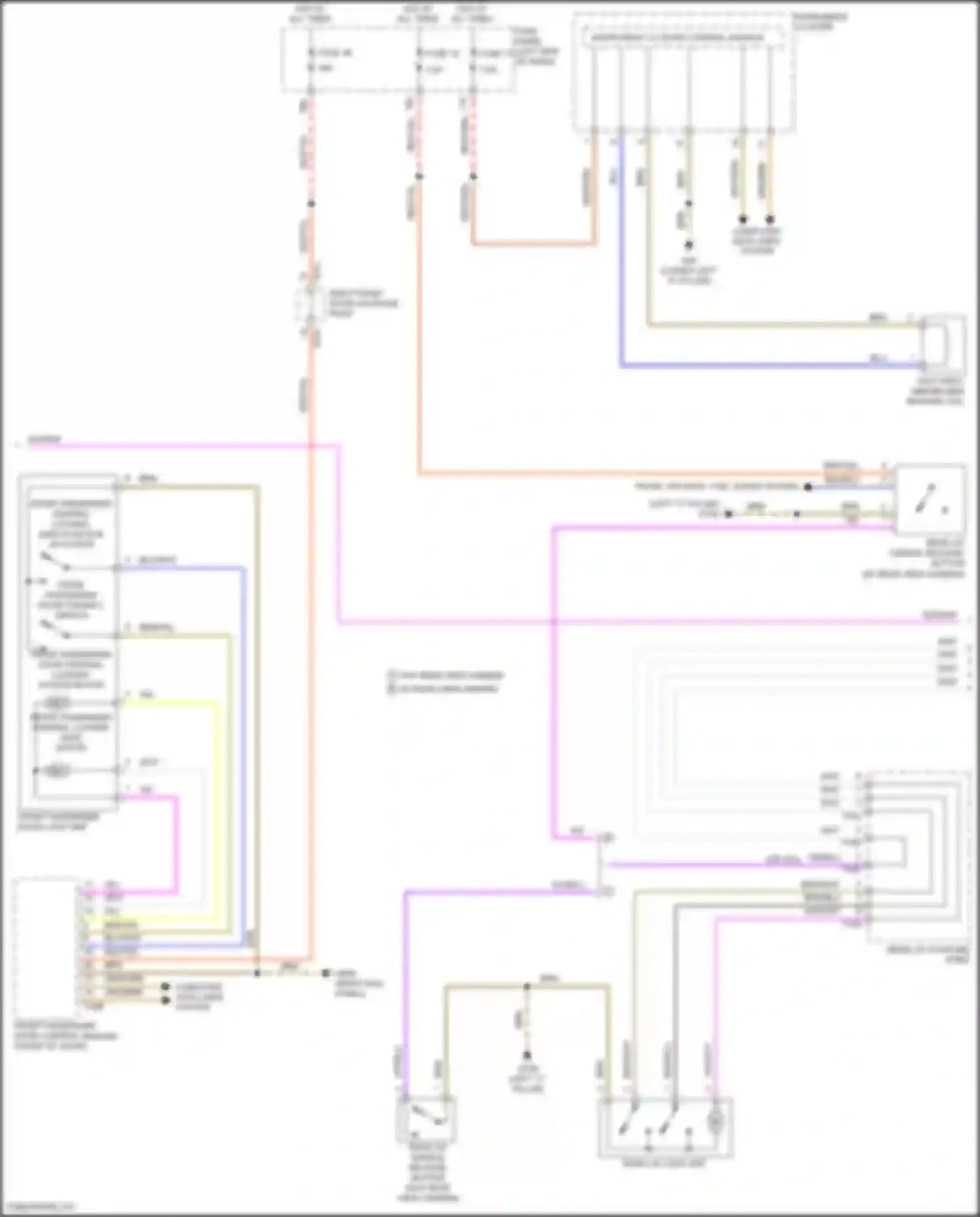 Wiring diagram w/o rear view camera w/ rear view camera for Volkswagen Golf R VII facelift (2017-2020) (1 of 2)