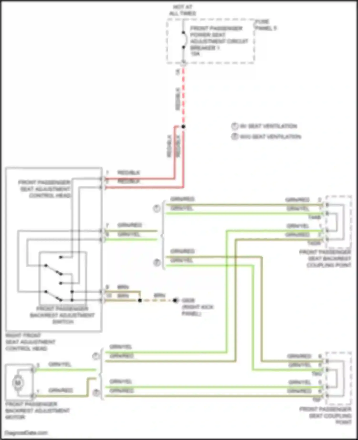 Wiring diagram front passenger seat coupling point for Volkswagen Golf R VIII (2020-2024) (3 of 5)