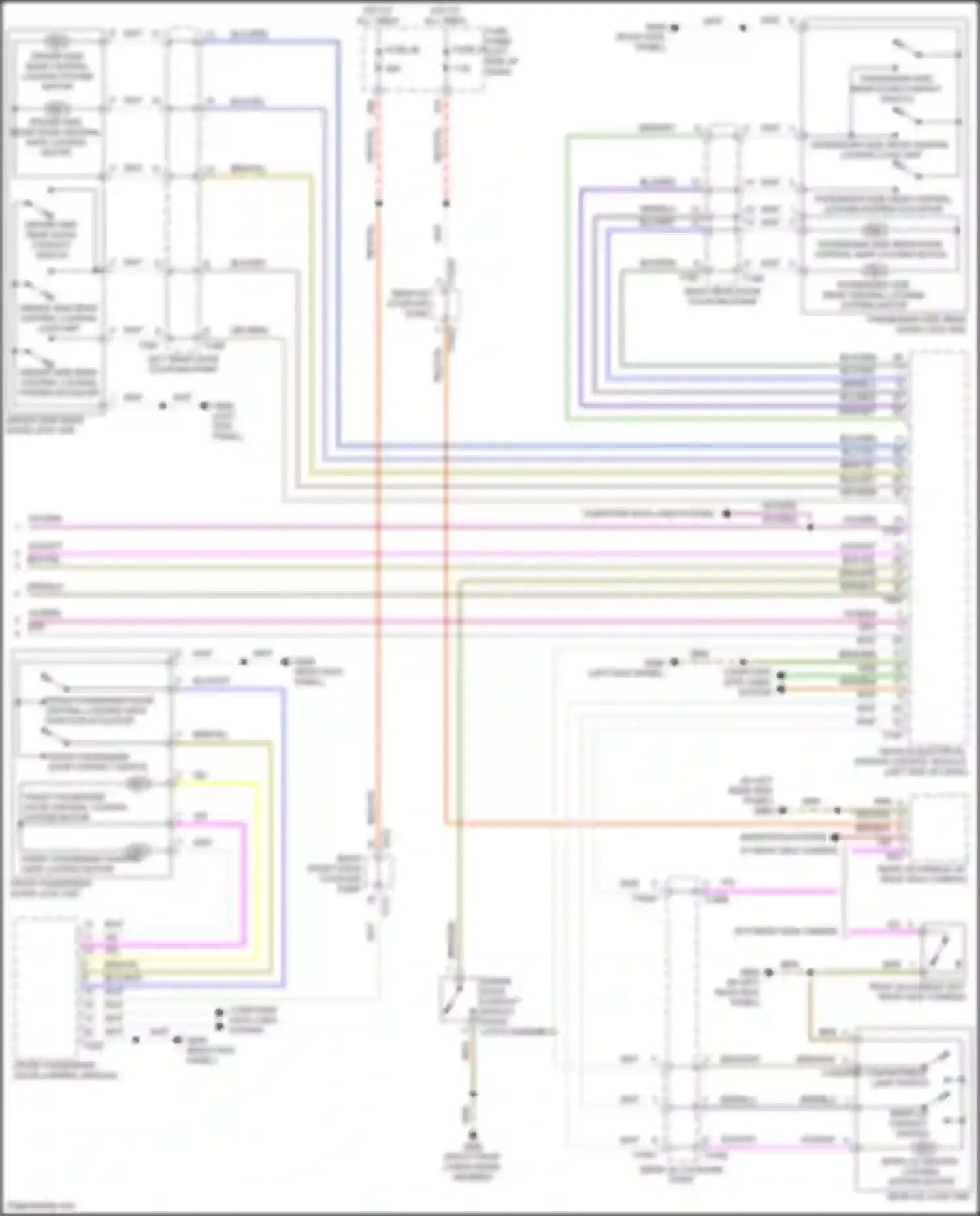 Wiring diagram passenger side rear central locking lock unit for Volkswagen Golf R VIII (2020-2024) (1 of 2)
