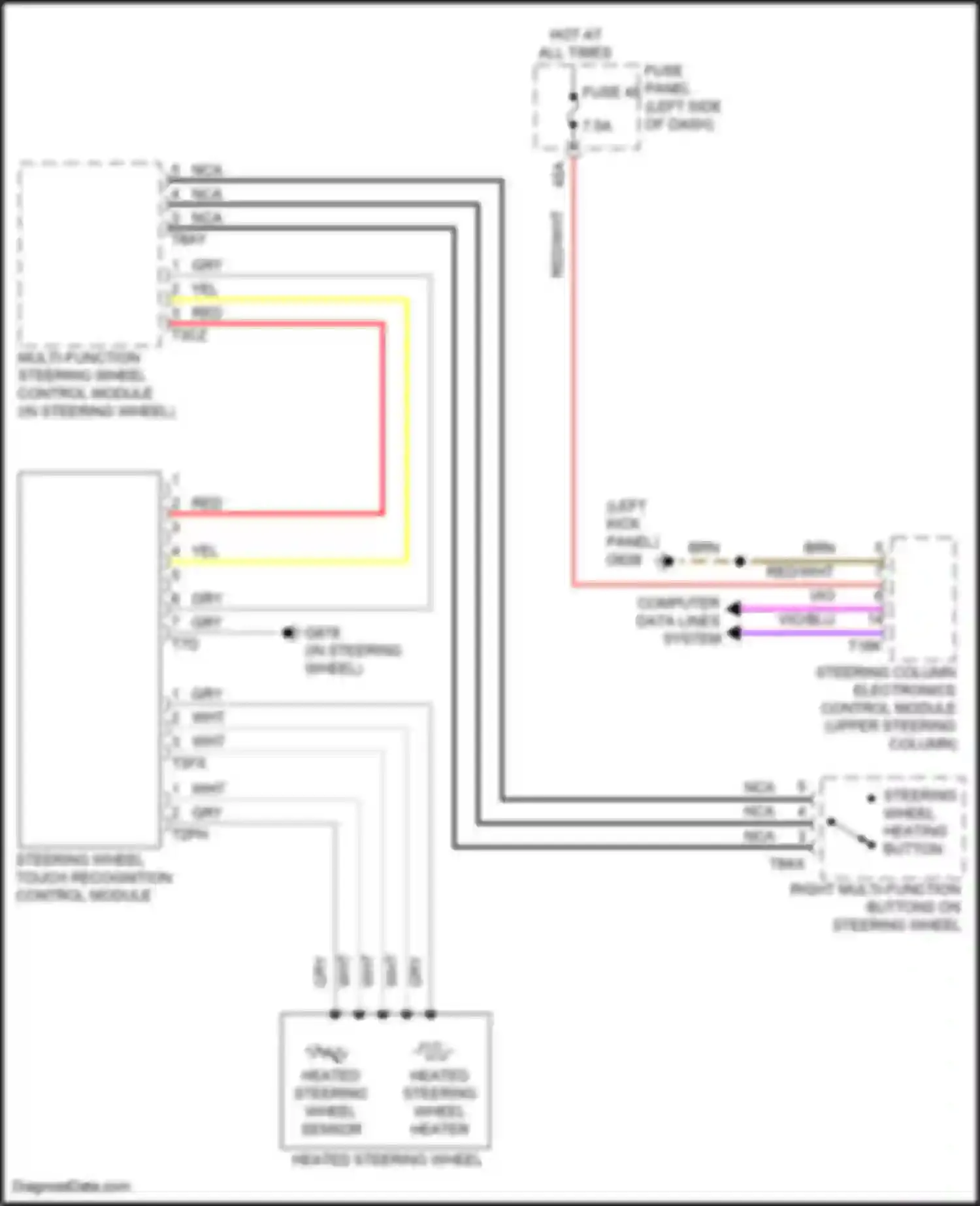 Wiring diagram right multi-function buttons on steering wheel for Volkswagen Golf R VIII (2020-2024) (3 of 4)