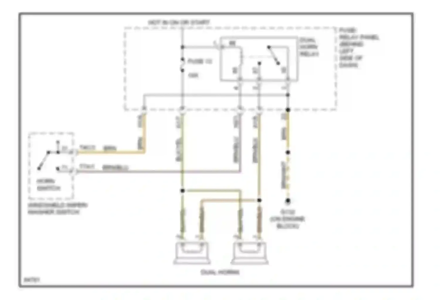 Golf Volkswagen Mk3 (1991-2000): Horn circuit