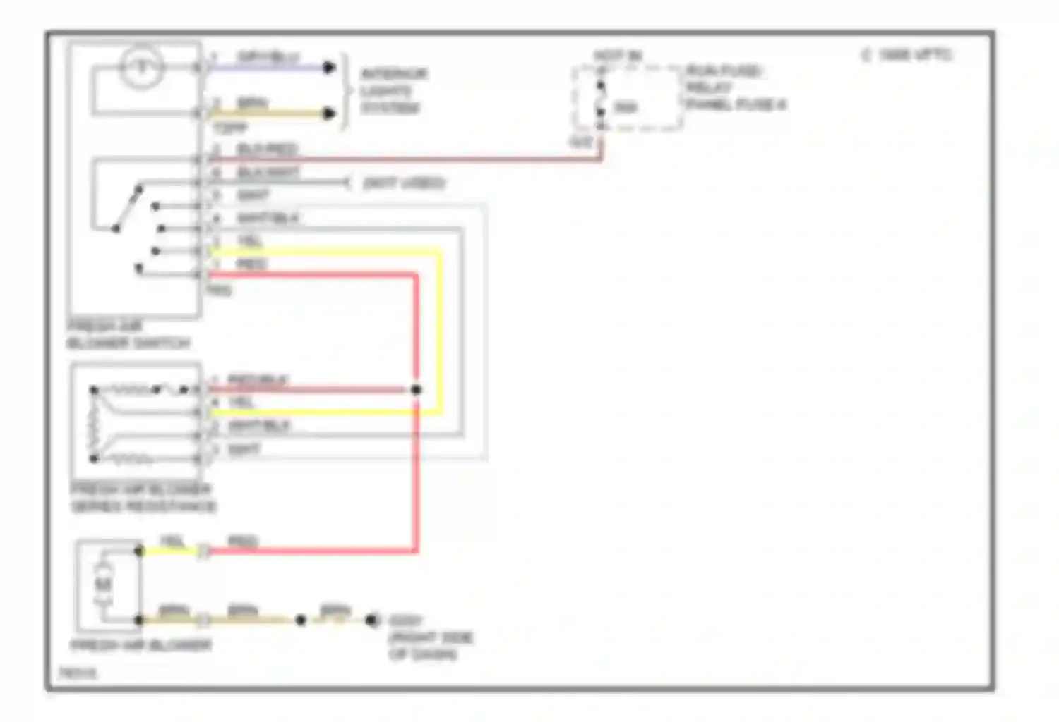 Wiring diagram hot in run fuse/ relay panel fuse 6 for Volkswagen Golf Mk3 (1991-2000) (1 of 1)