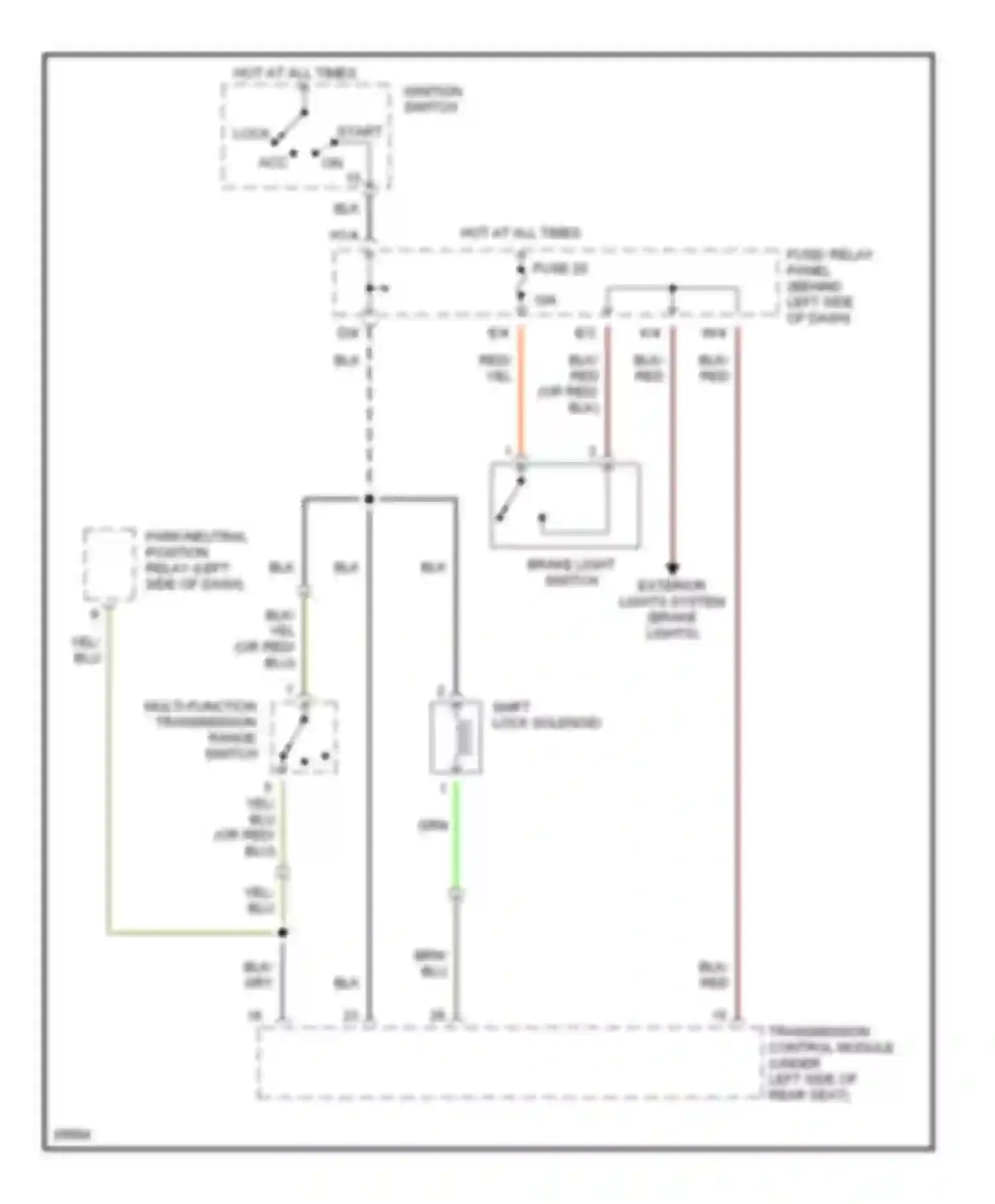 Wiring diagram multi-function transmission range switch for Volkswagen Golf Mk3 (1991-2000) (1 of 1)