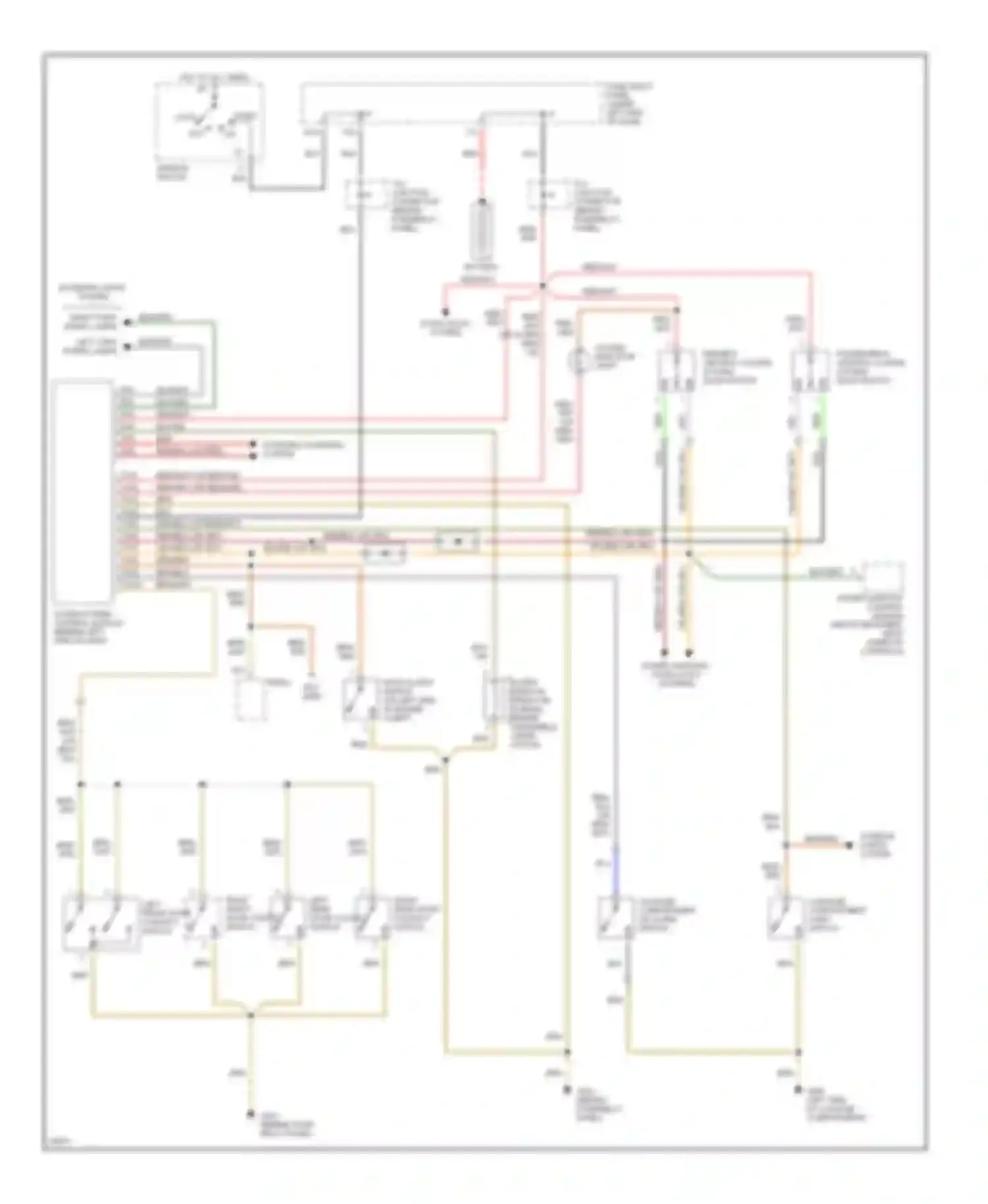 Wiring diagram passenger's central locking system door switch for Volkswagen Golf Mk3 (1991-2000) (1 of 1)