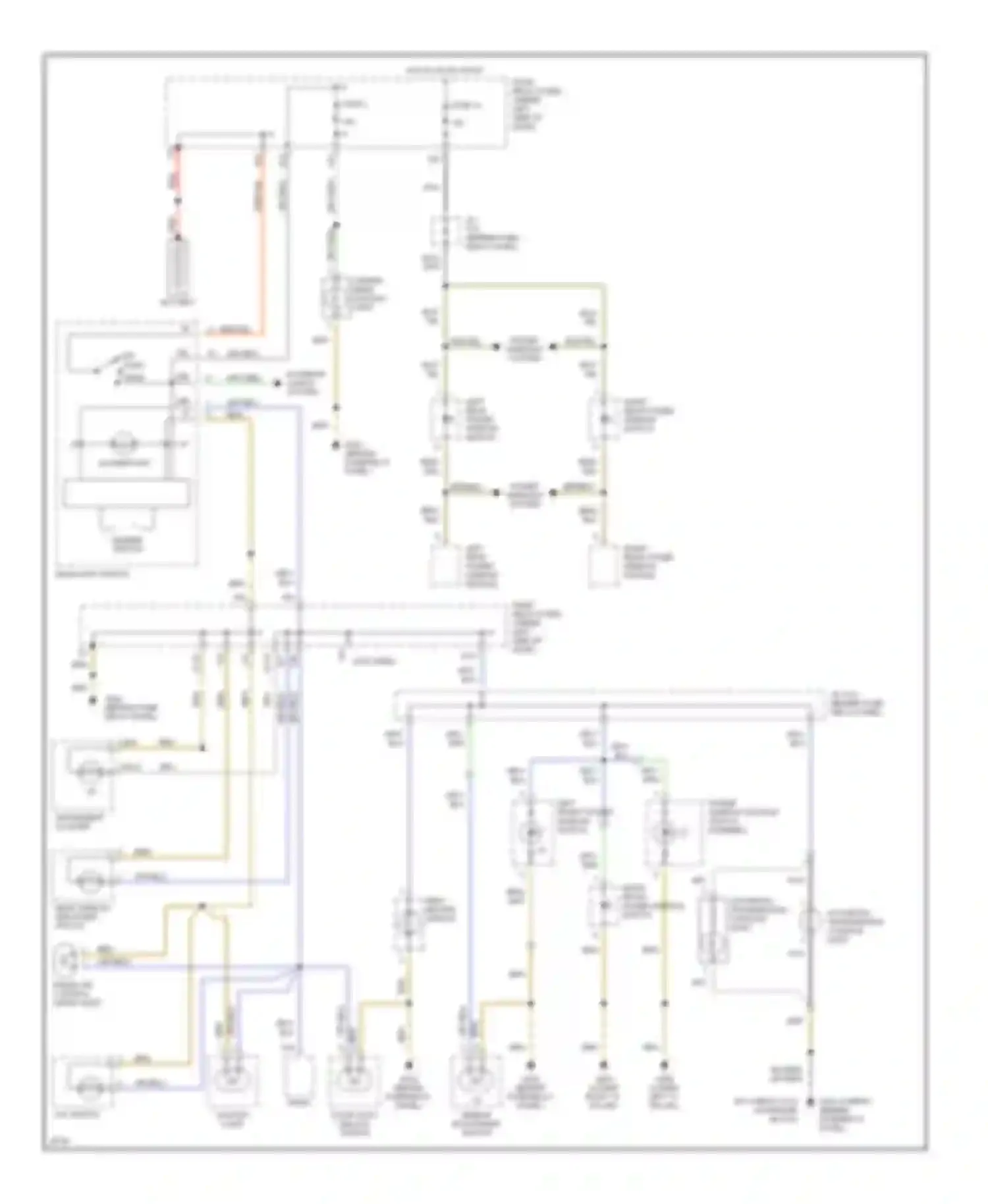Wiring diagram power window console switch assembly for Volkswagen Golf Mk3 (1991-2000) (2 of 3)