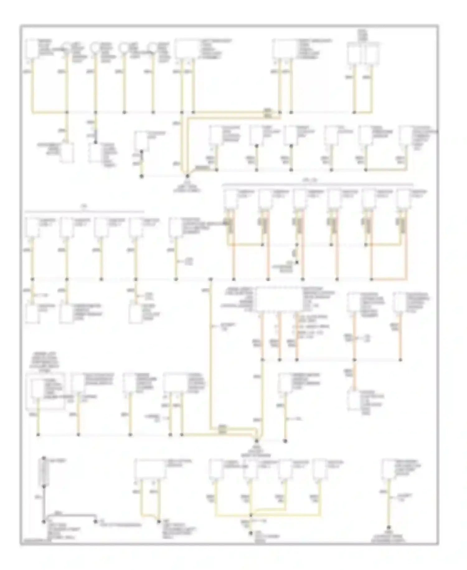 Golf Volkswagen Mk4 (1997-2006): Ground distribution circuit (1 of 3)
