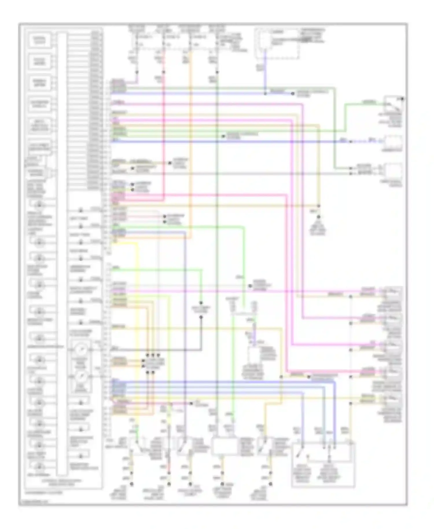 Golf Volkswagen Mk4 (1997-2006): Instrument cluster circuit