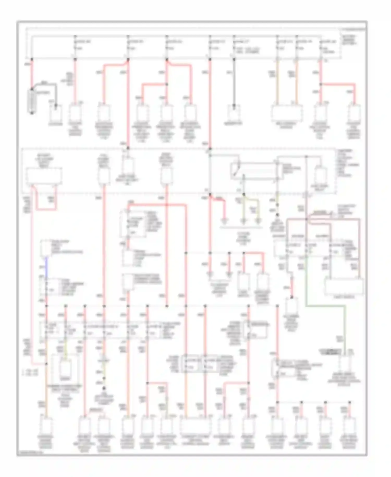 Golf Volkswagen Mk4 (1997-2006): Power distribution circuit (1 of 3)