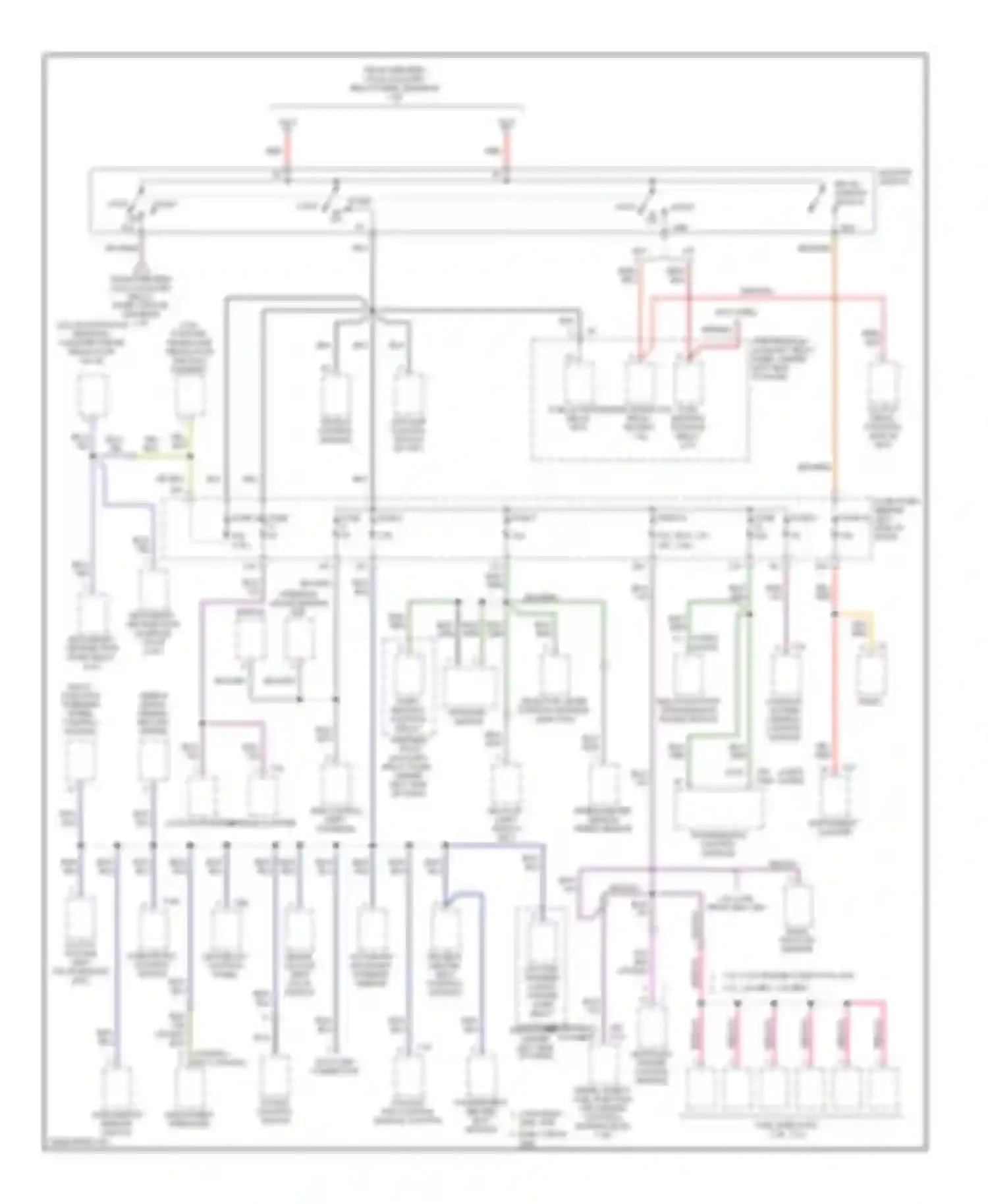 Golf Volkswagen Mk4 (1997-2006): Power distribution circuit (2 of 3)