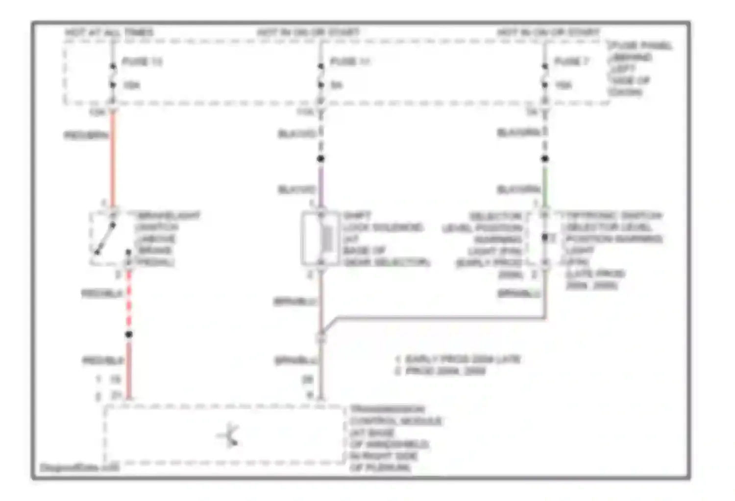 Golf Volkswagen Mk4 (1997-2006): 1.9l turbo diesel, shift interlock circuit