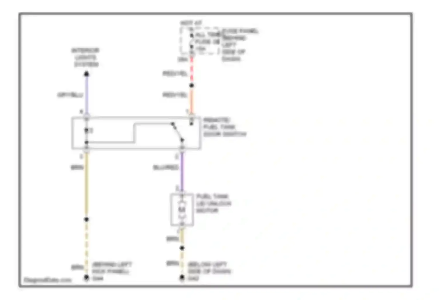 Golf Volkswagen Mk4 (1997-2006): Fuel door release circuit