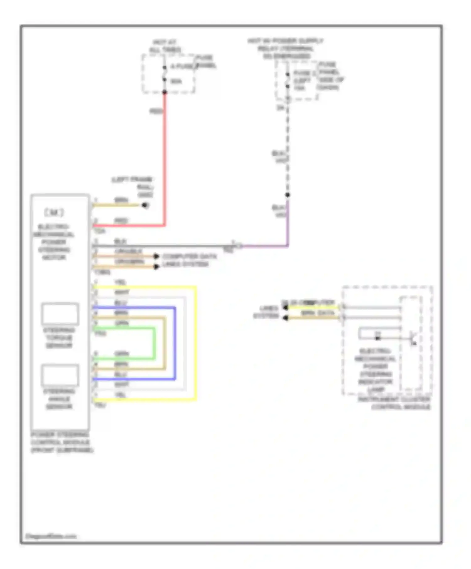 Golf Volkswagen Mk6 (2008-2012): Electronic power steering circuit