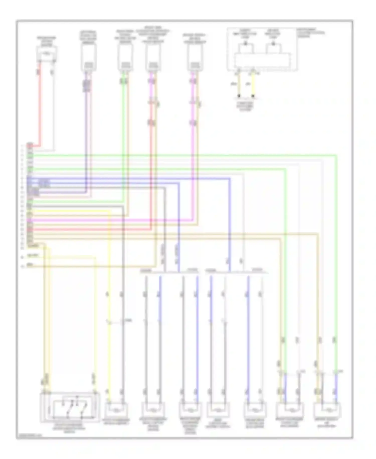 Golf Volkswagen Mk6 (2008-2012): Supplemental restraints circuit, early production without rear side air bag (2 of 2)