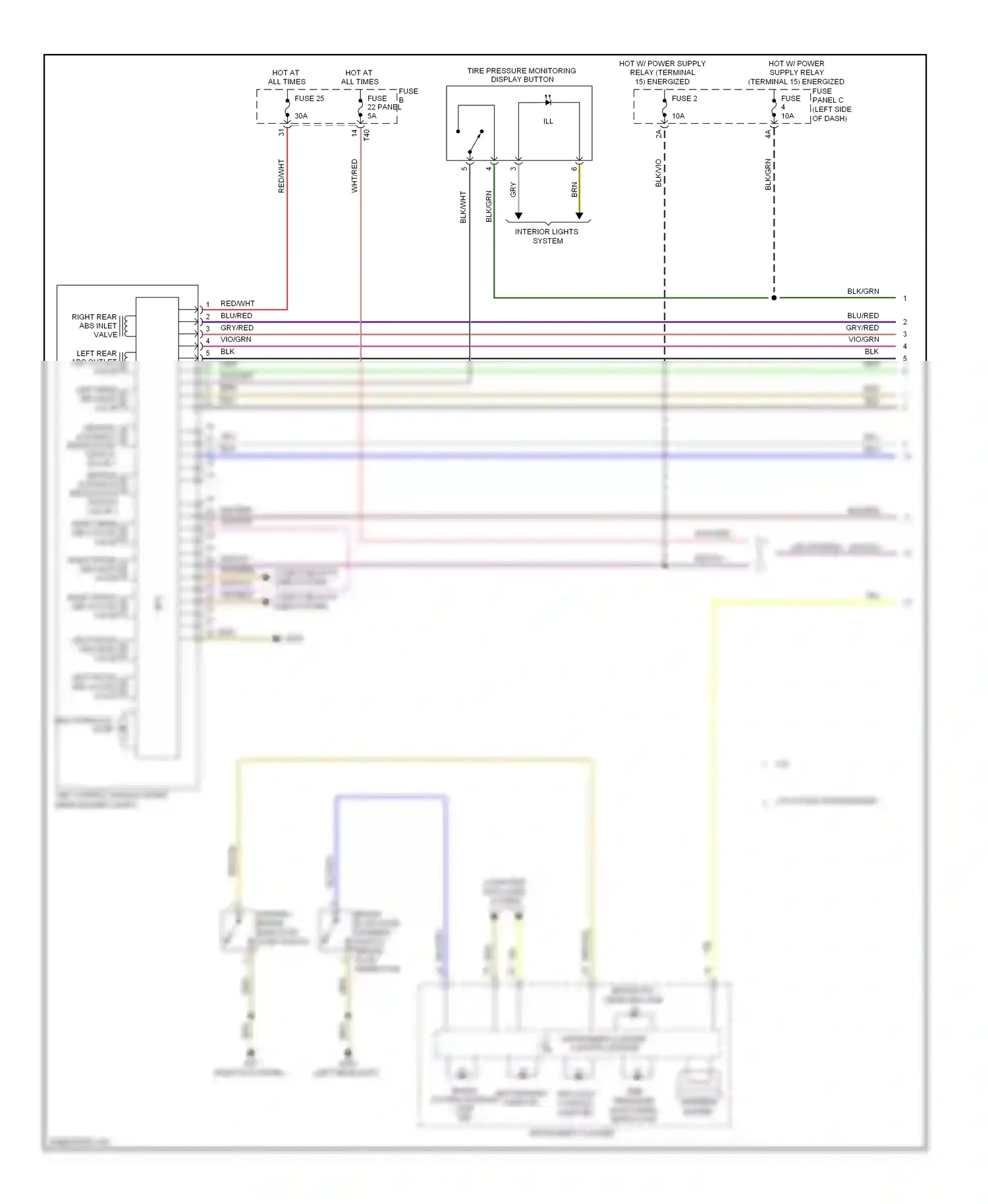 Volkswagen Golf Mk6 (2008-2012) abs control module (right rear engine compt) wiring diagram  (2 of 4)