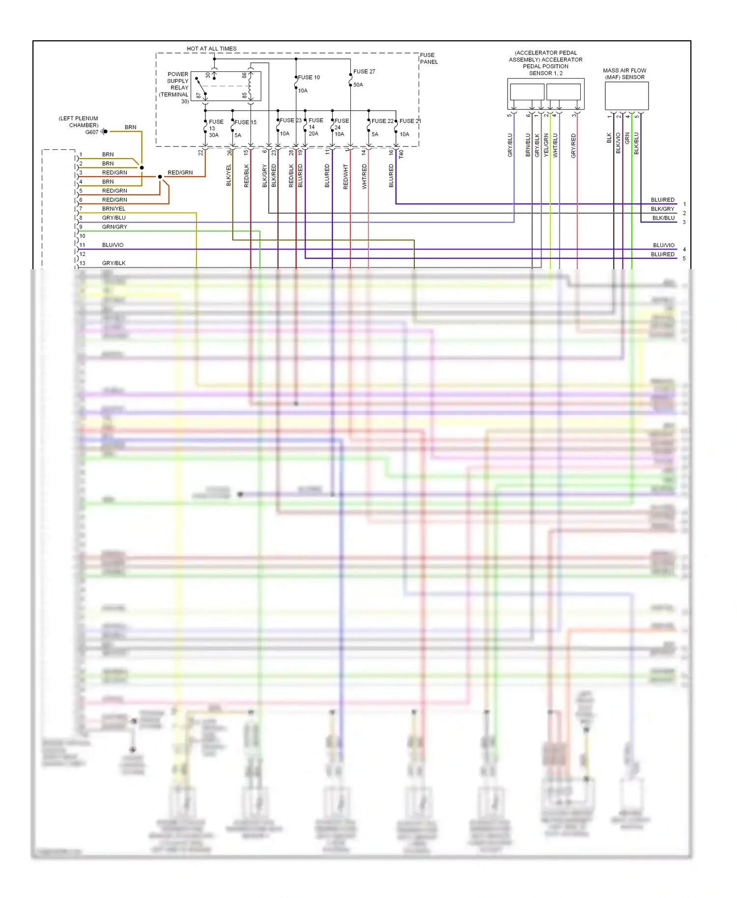 Volkswagen Golf Mk6 (2008-2012) engine control module (right rear engine compt) wiring diagram  (3 of 4)