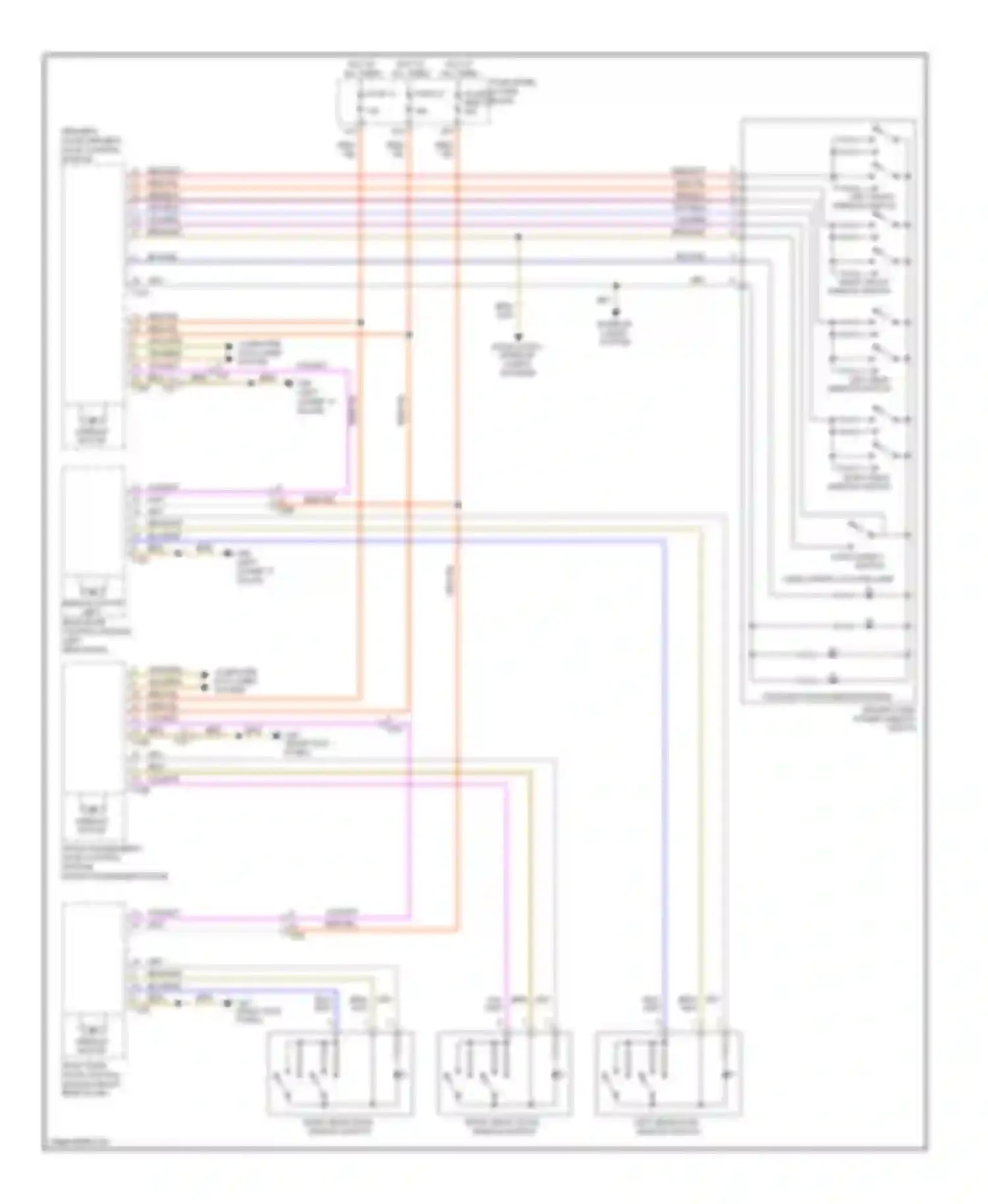 Wiring diagram left front window switch for Volkswagen Golf Mk6 (2008-2012) (2 of 2)