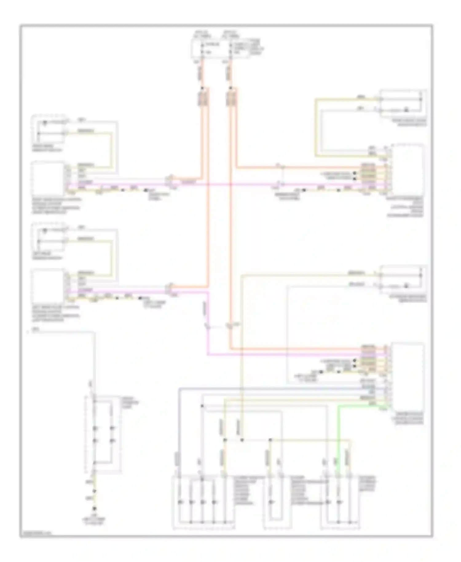 Wiring diagram left rear window switch for Volkswagen Golf Mk6 (2008-2012) (1 of 2)