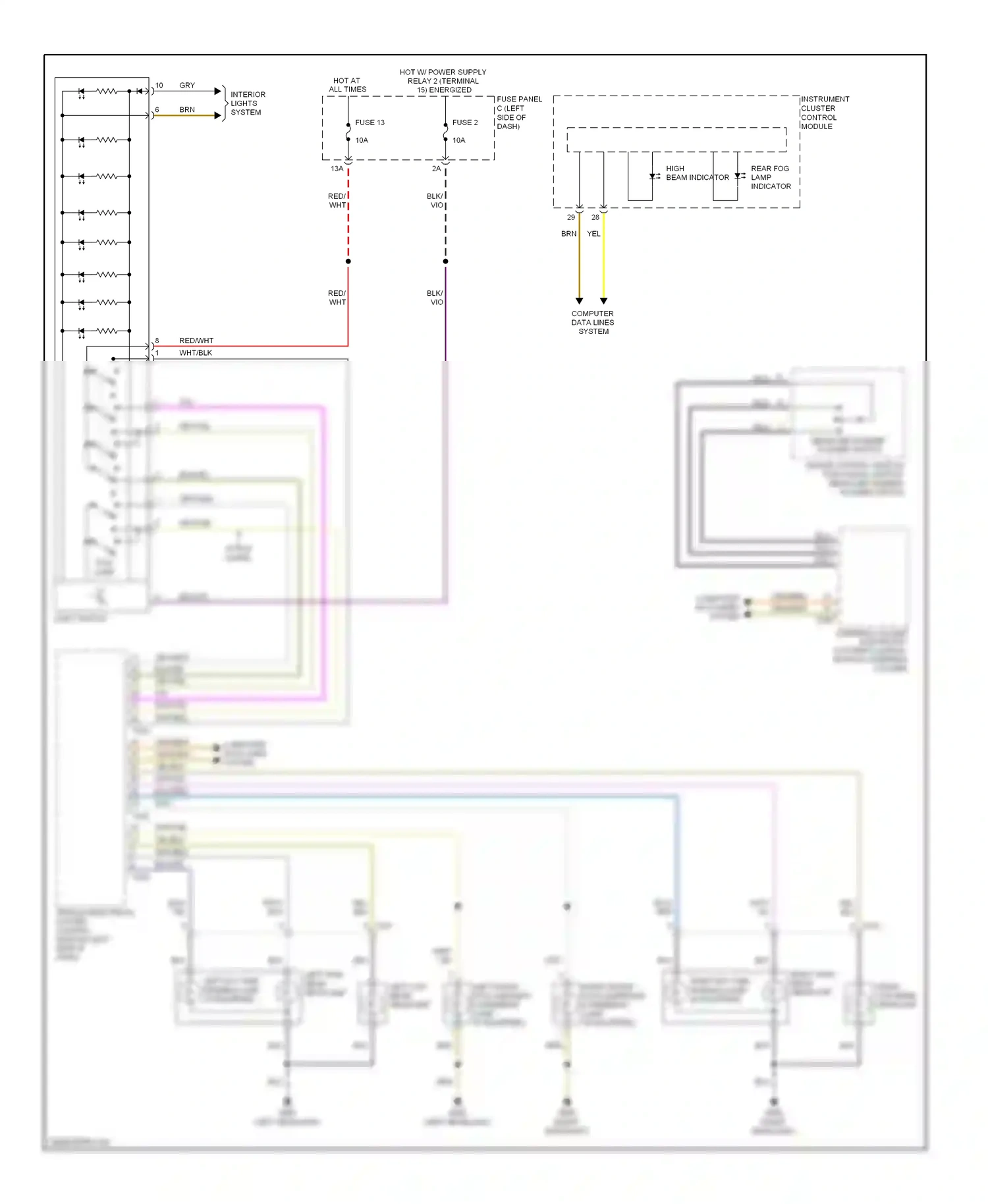 Volkswagen Golf Mk6 (2008-2012) steering column electronic systems control module (steering column) wiring diagram  (2 of 10)