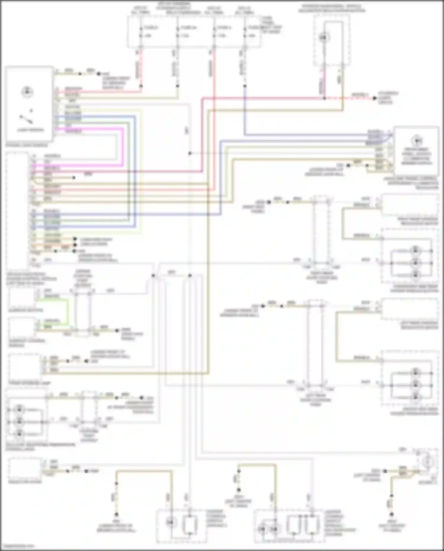 Wiring diagram driver side rear power window button for Volkswagen Golf Mk7 facelift (2017-2021) (1 of 2)