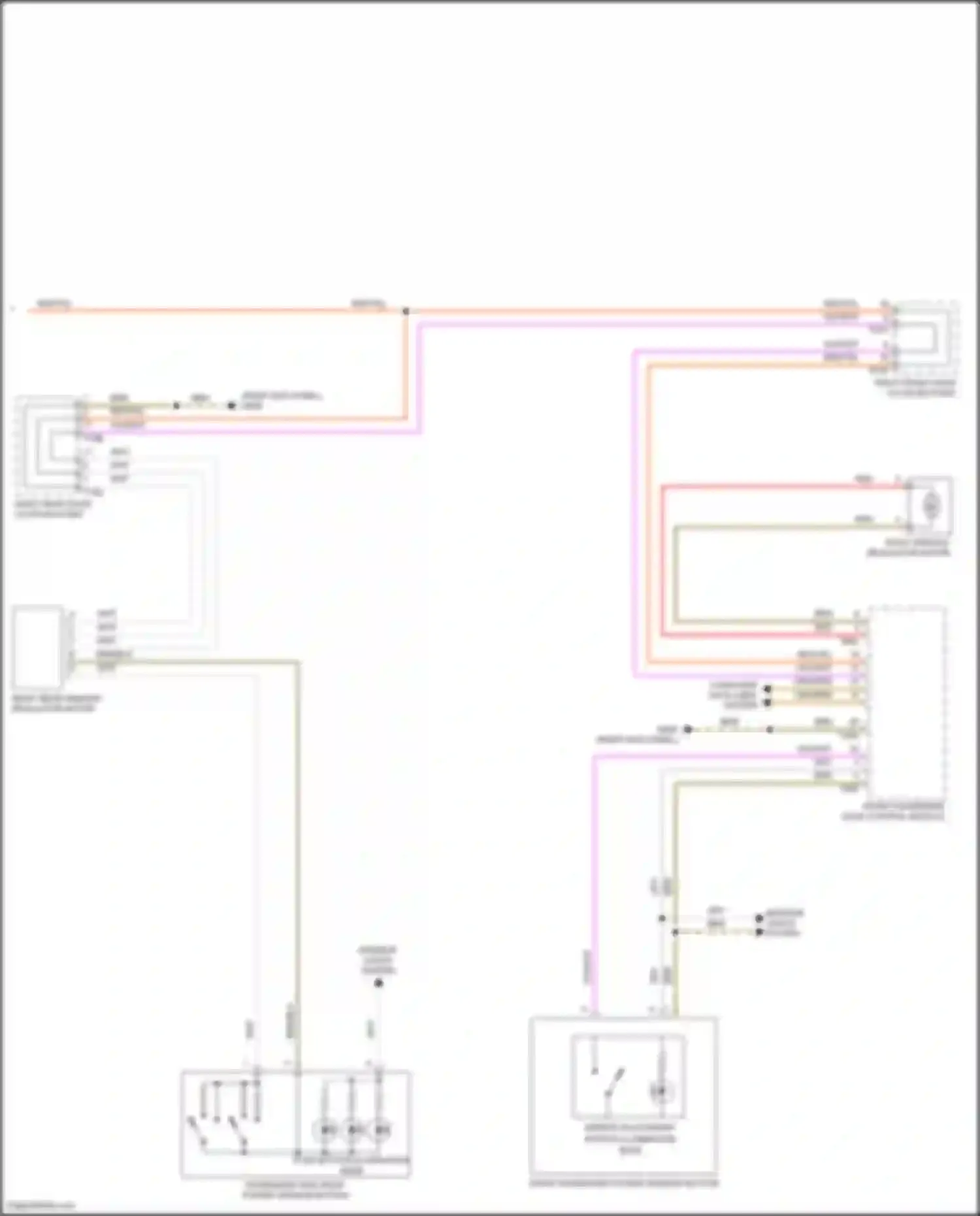 Wiring diagram front passenger power window button for Volkswagen Golf Mk7 facelift (2017-2021) (3 of 3)