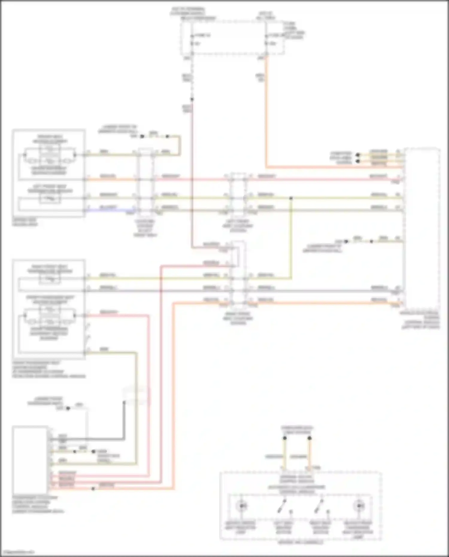 Wiring diagram heated front passenger seat indicator lamp for Volkswagen Golf Mk7 facelift (2017-2021) (2 of 3)