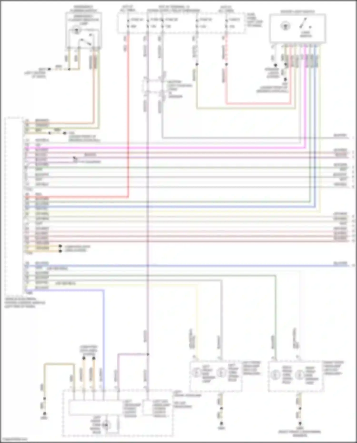 Wiring diagram left headlamp power output module for Volkswagen Golf Mk7 facelift (2017-2021) (1 of 2)