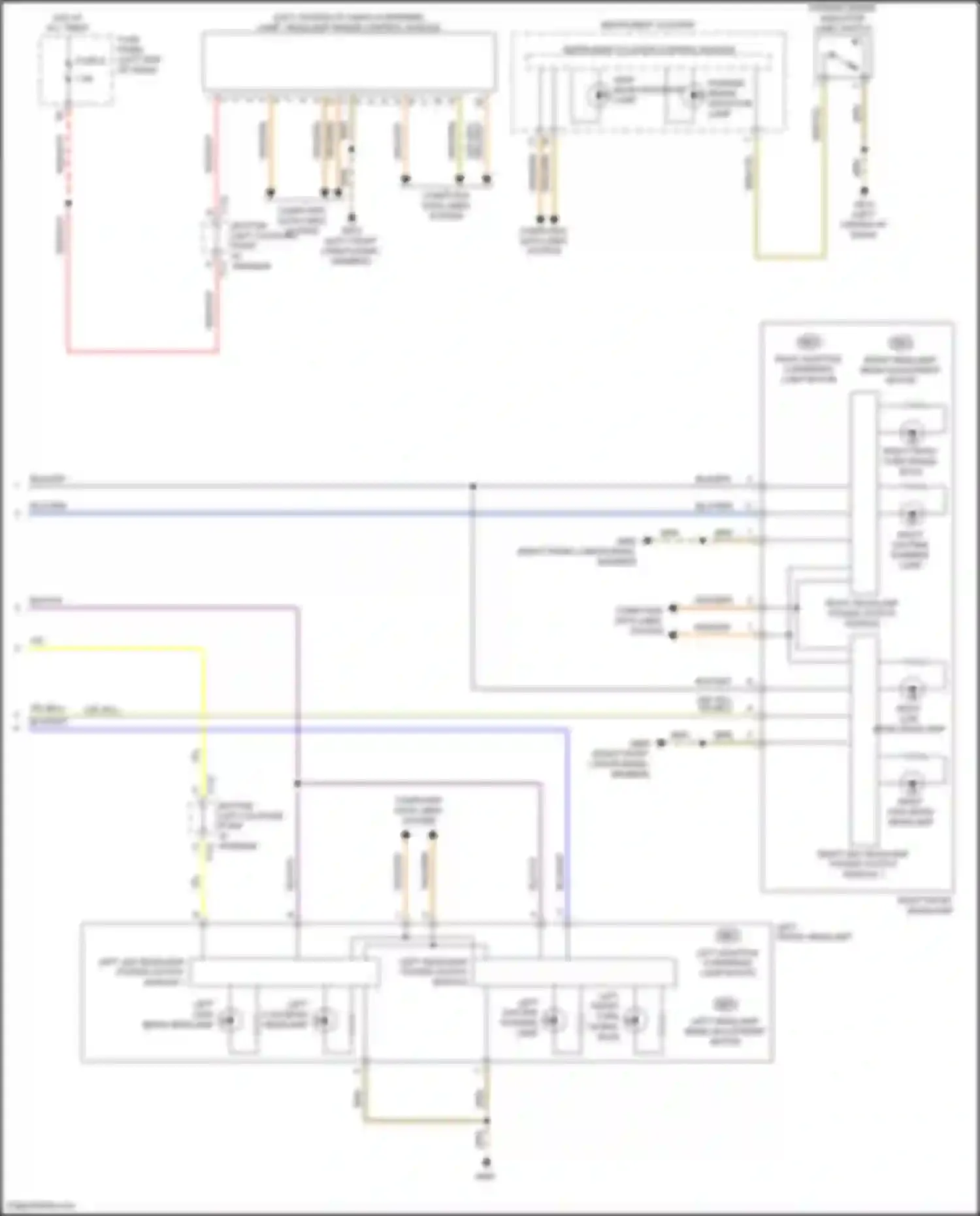 Wiring diagram left led headlamp power output module 1 for Volkswagen Golf Mk7 facelift (2017-2021) (2 of 2)