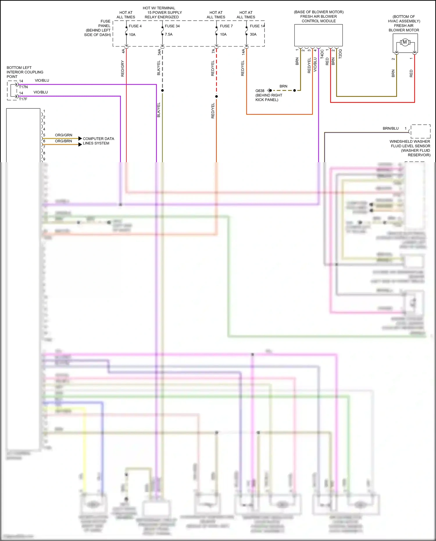 Volkswagen Golf Mk7 (2012-2017) a/c control module wiring diagram  (2 of 3)