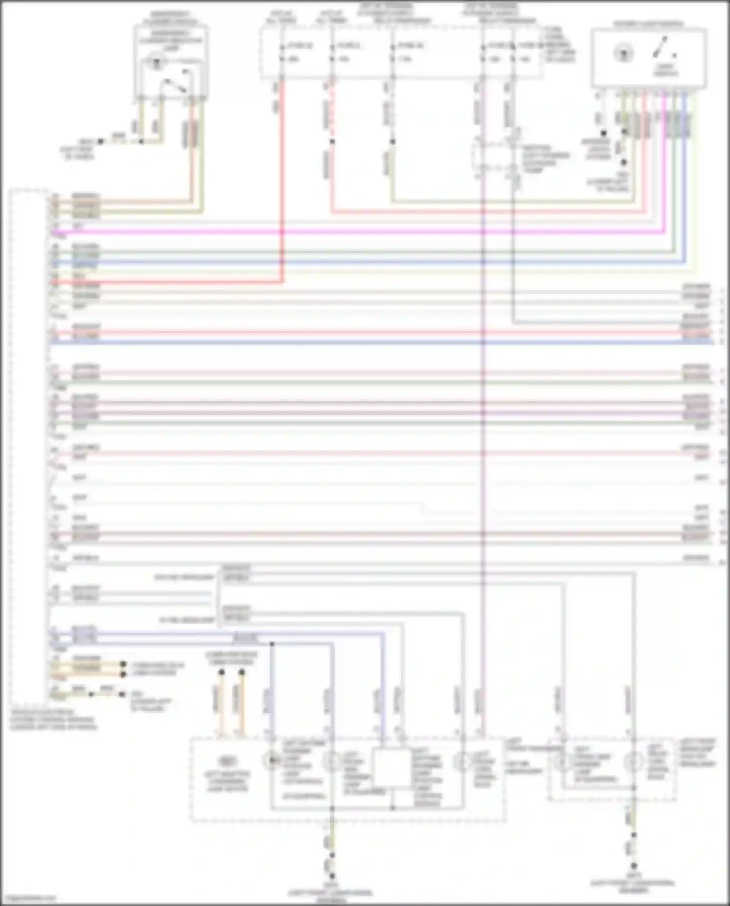 Wiring diagram left daytime running lamp, position lamp control module for Volkswagen Golf Mk7 (2012-2017) (1 of 2)