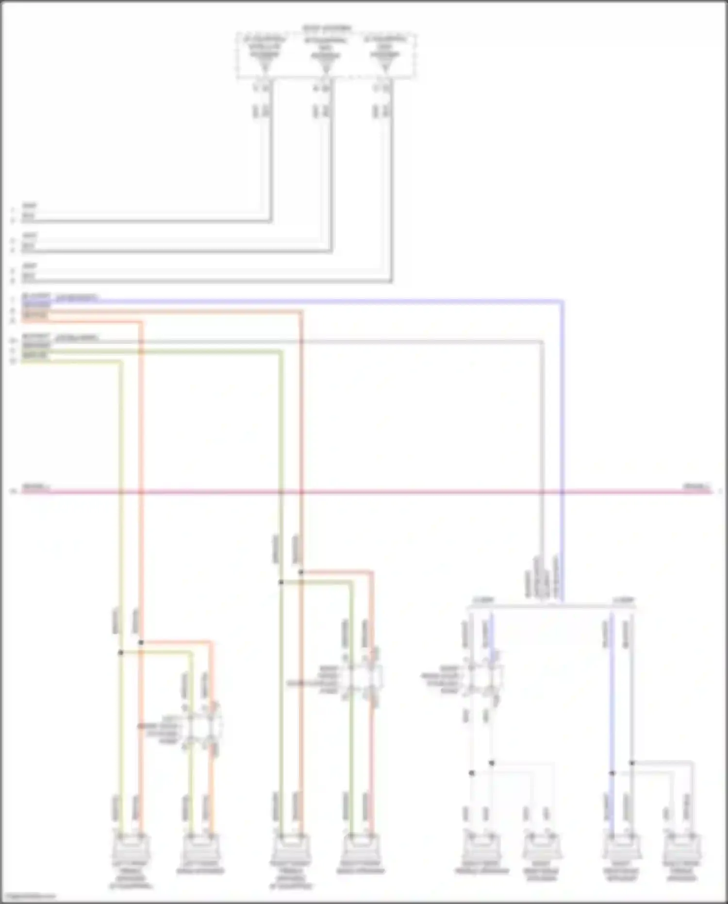 Wiring diagram left front treble speaker for Volkswagen Golf Mk7 (2012-2017) (2 of 4)