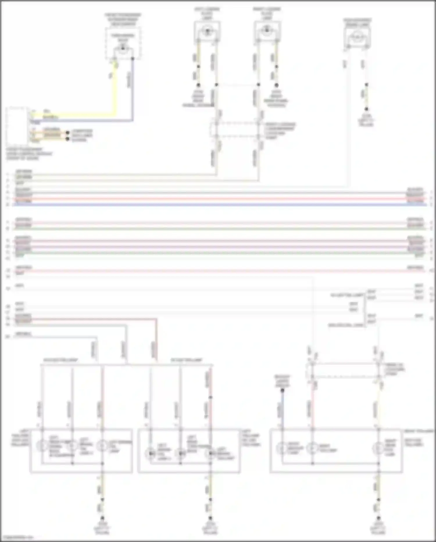 Wiring diagram left rear turn signal bulb for Volkswagen Golf Mk7 (2012-2017) (1 of 1)
