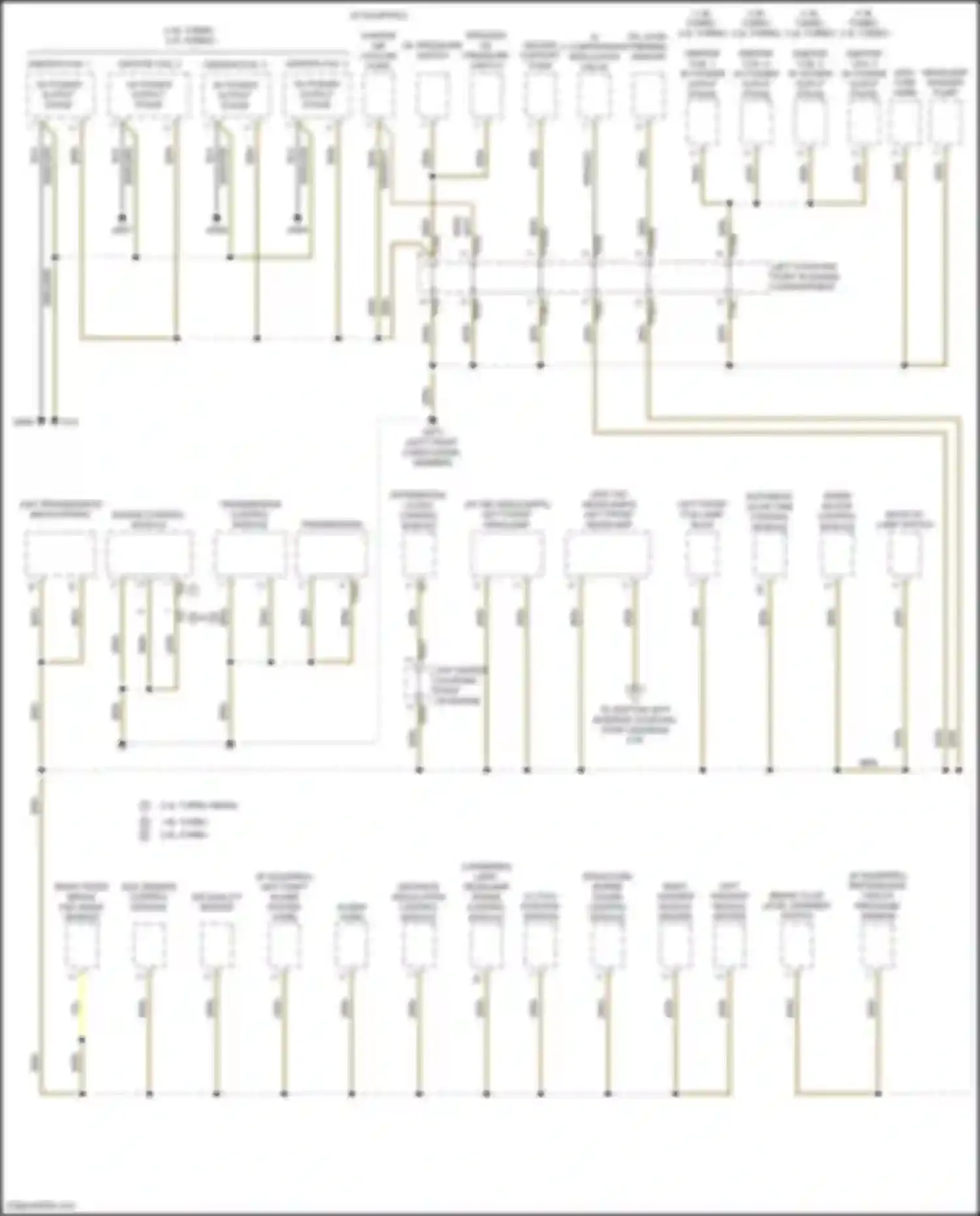 Wiring diagram top center coupling point on engine for Volkswagen Golf Mk7 (2012-2017) (3 of 4)