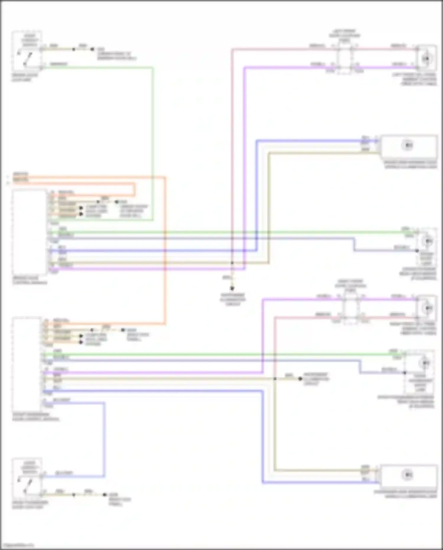 Golf Volkswagen Mk8 (2019-2024): Courtesy lamps circuit (2 of 2)