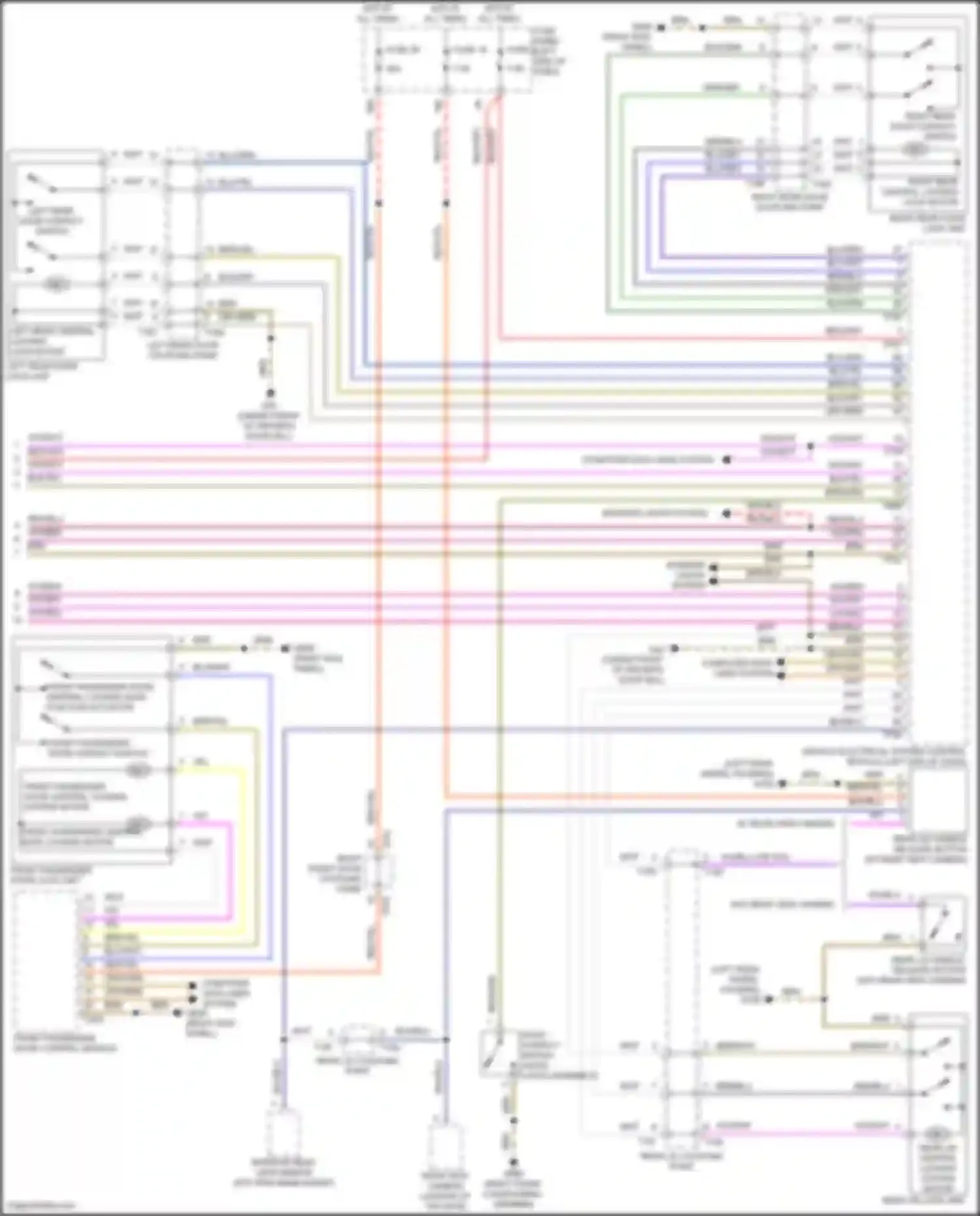 Wiring diagram front passenger door central locking safe function actuator for Volkswagen Golf Mk8 (2019-2024) (1 of 2)