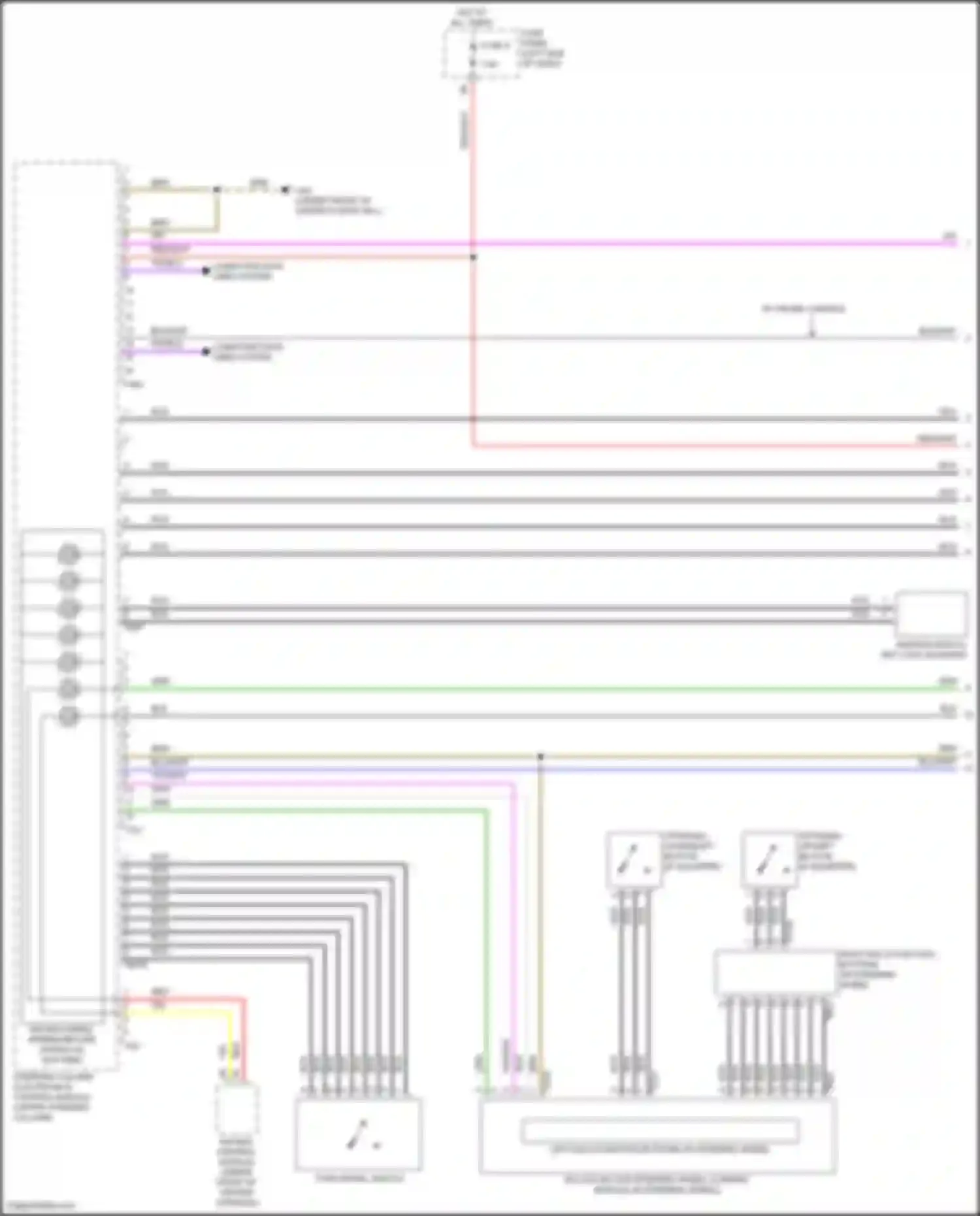 Wiring diagram left multi-function buttons on steering wheel for Volkswagen Golf Mk8 (2019-2024) (2 of 2)