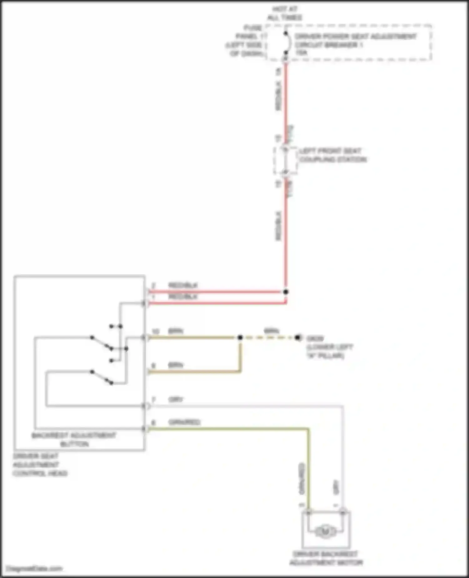 ID.4 X Volkswagen I (2020-2024): Driver power seat circuit