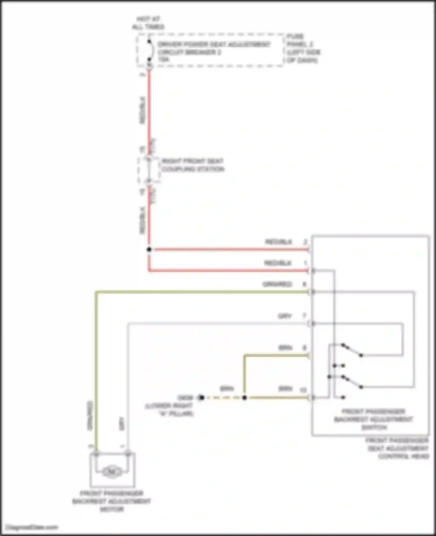 ID.4 X Volkswagen I (2020-2024): Passenger power seat circuit