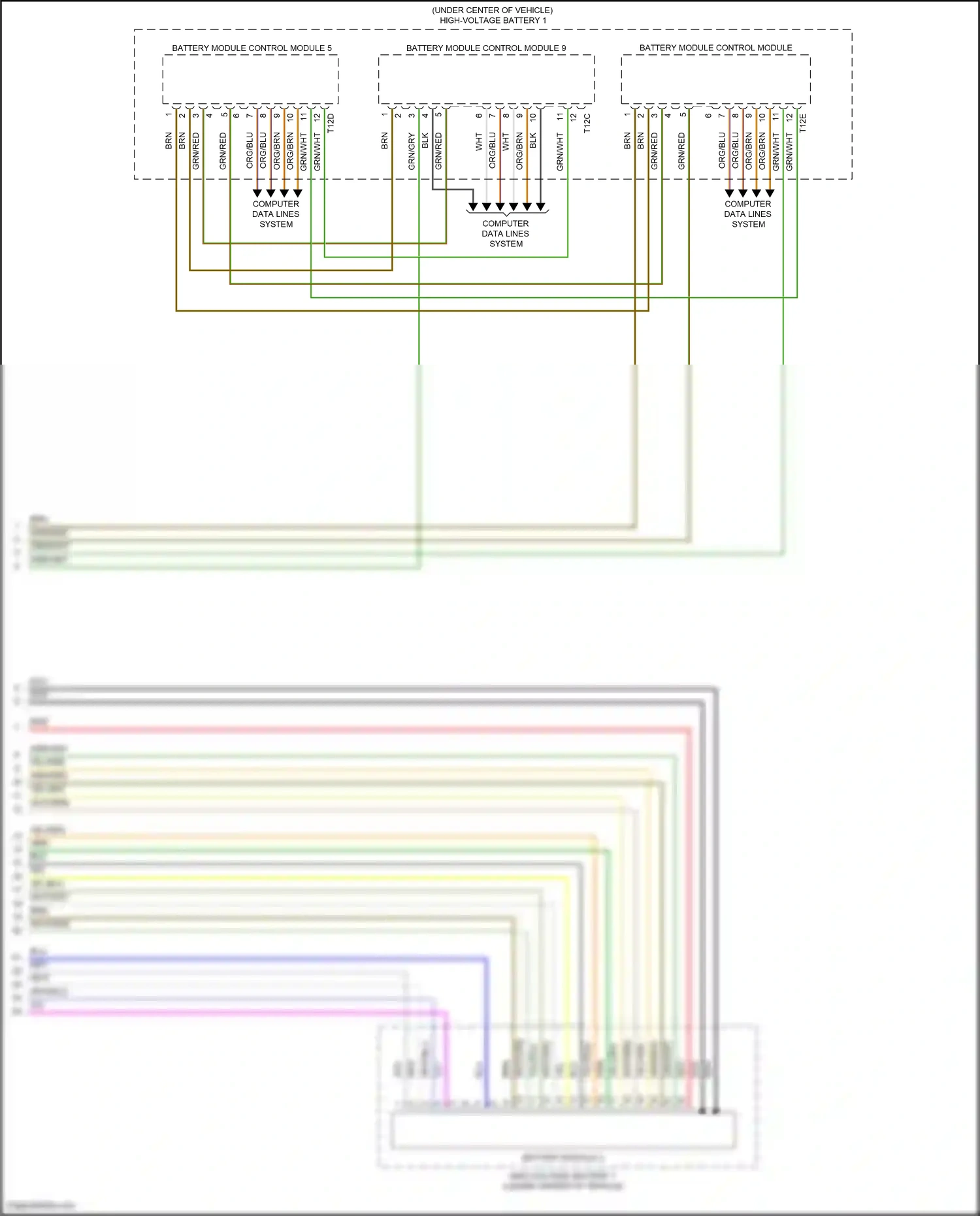 Wiring diagram battery module control module 9 for Volkswagen ID.4 X I (2020-2024) (4 of 4)