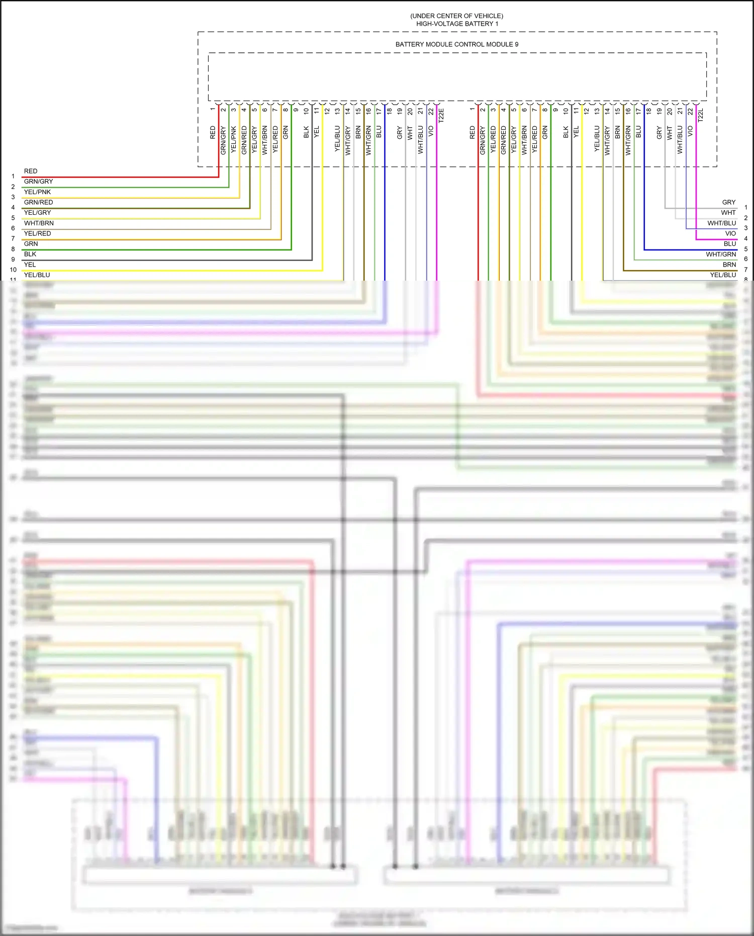 Wiring diagram battery module control module 9 for Volkswagen ID.4 X I (2020-2024) (2 of 4)