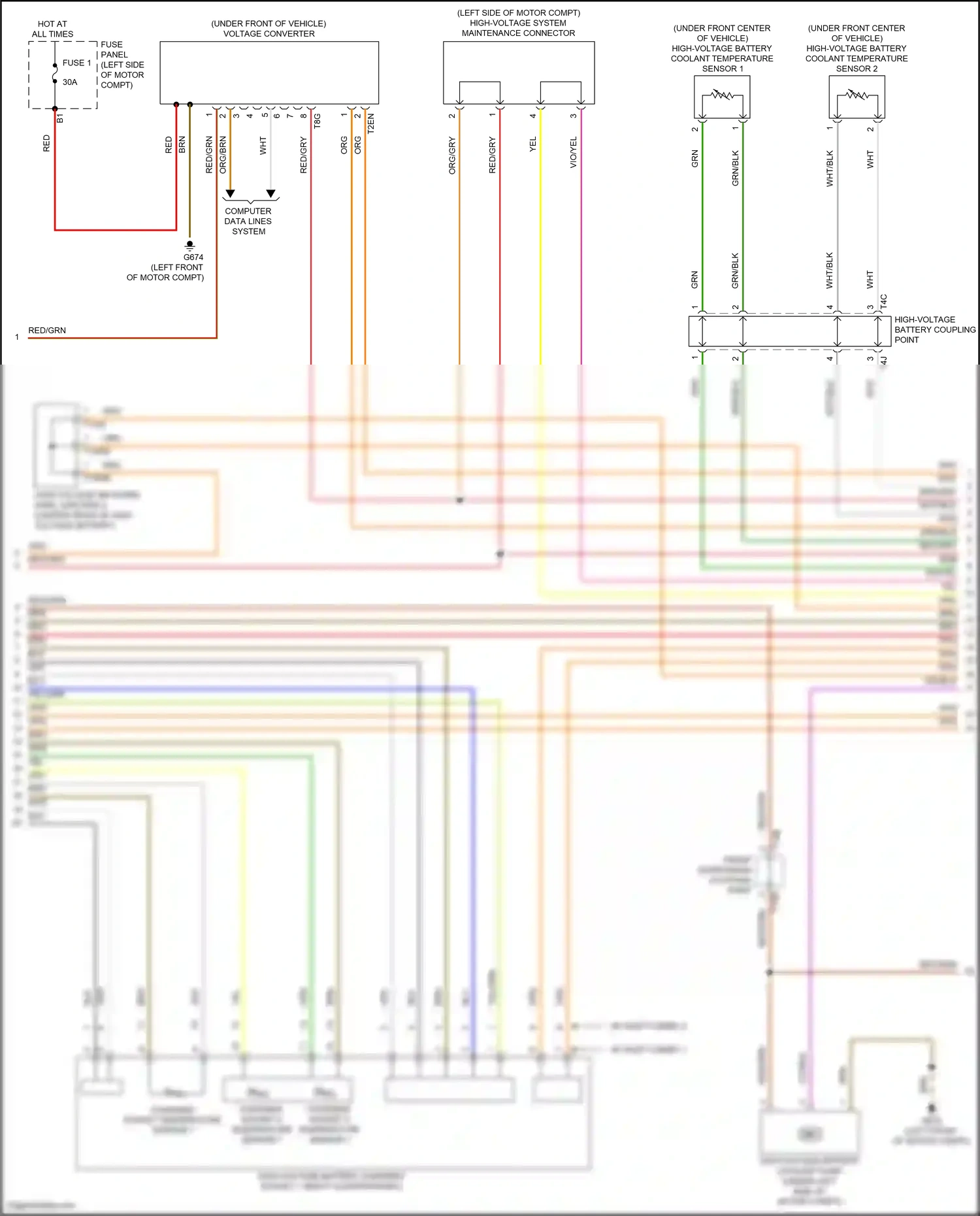 Wiring diagram charging socket temperature sensor 1 for Volkswagen ID.4 X I (2020-2024) (1 of 1)