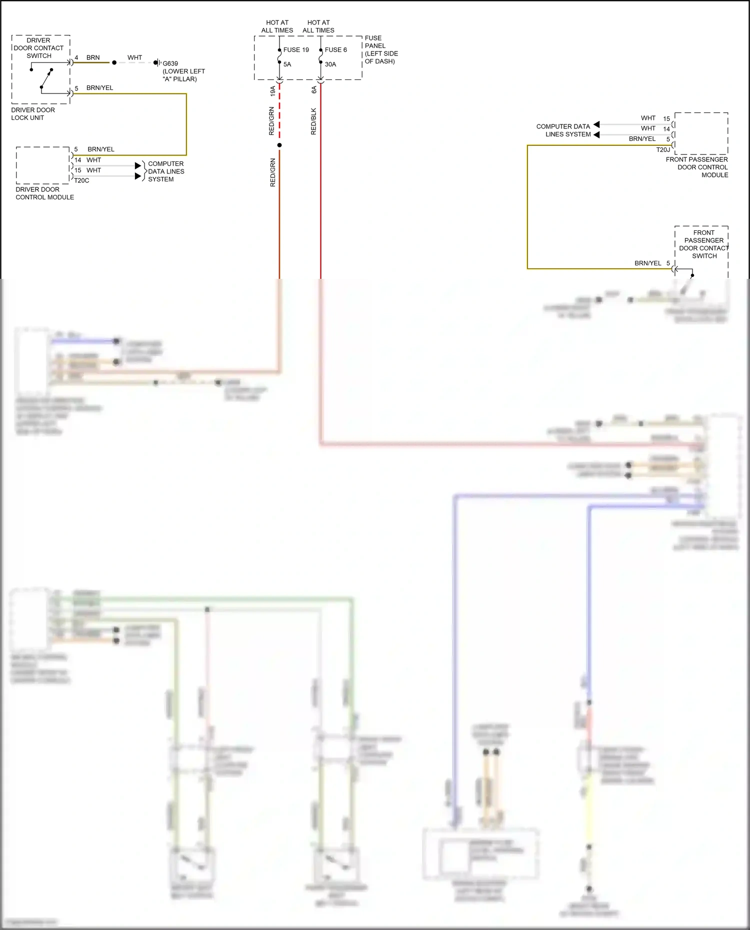 Wiring diagram driver door control module for Volkswagen ID.4 X I (2020-2024) (10 of 16)