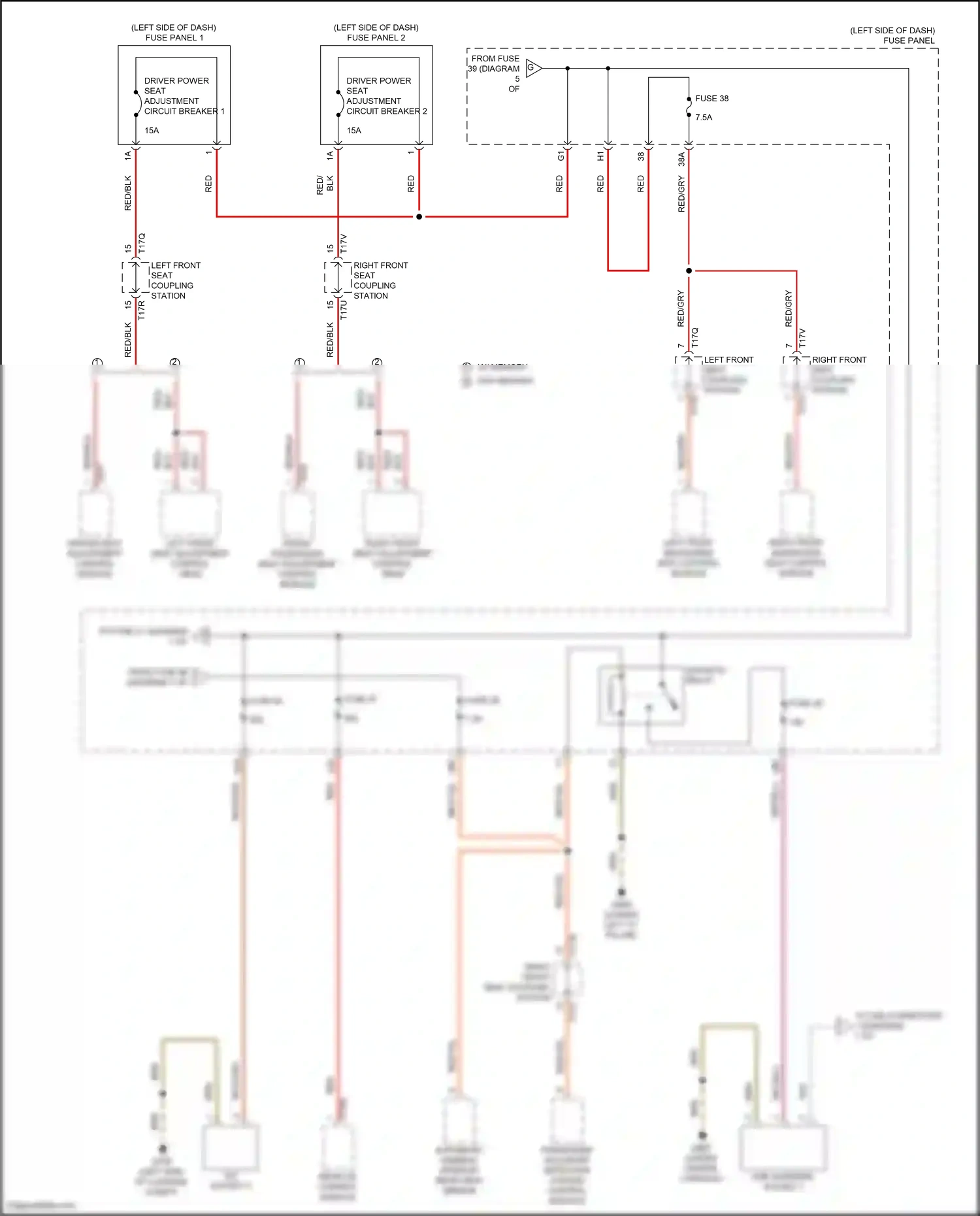 Wiring diagram driver seat adjustment control module for Volkswagen ID.4 X I (2020-2024) (2 of 2)