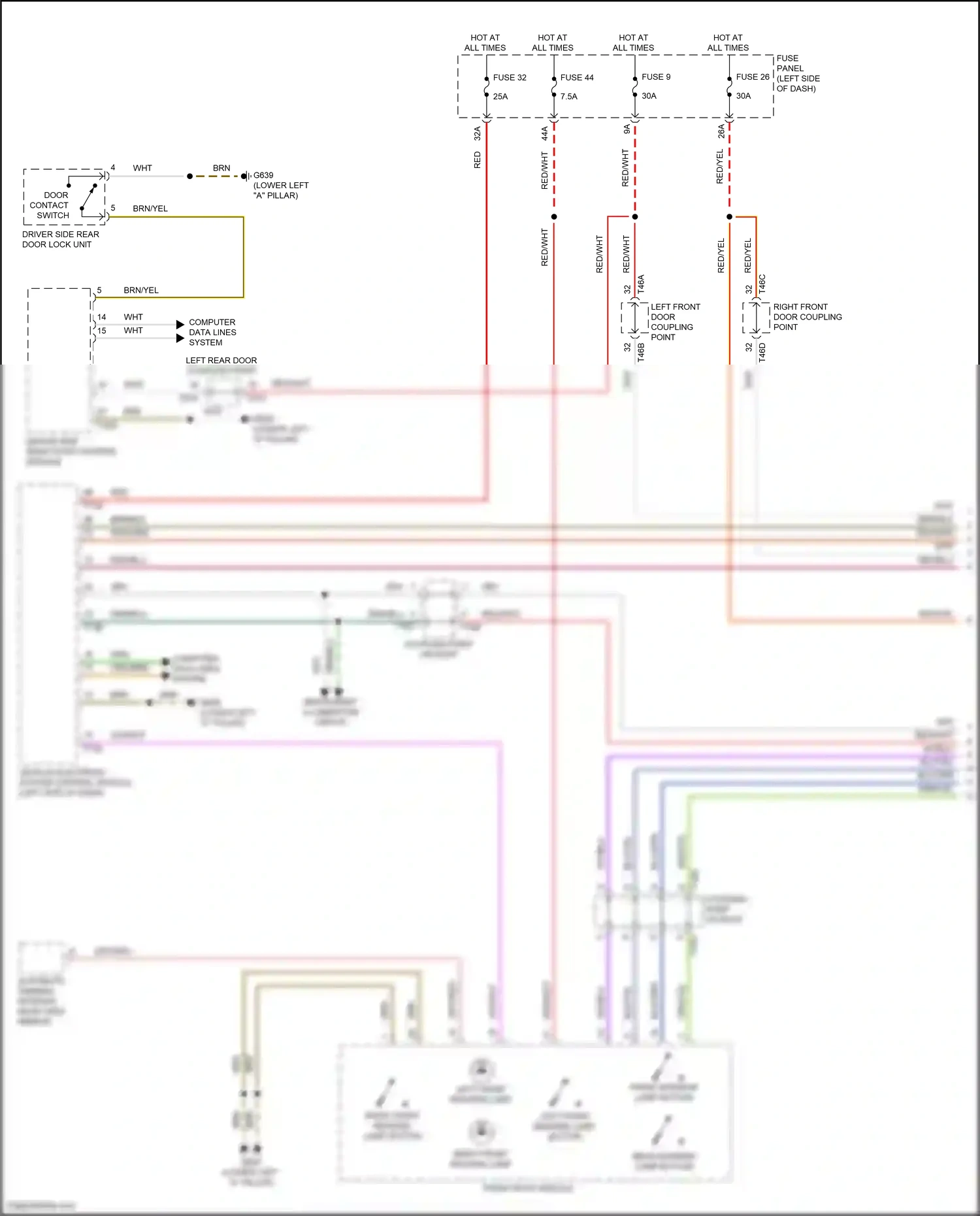 Wiring diagram front interior lamp button for Volkswagen ID.4 X I (2020-2024) (1 of 1)