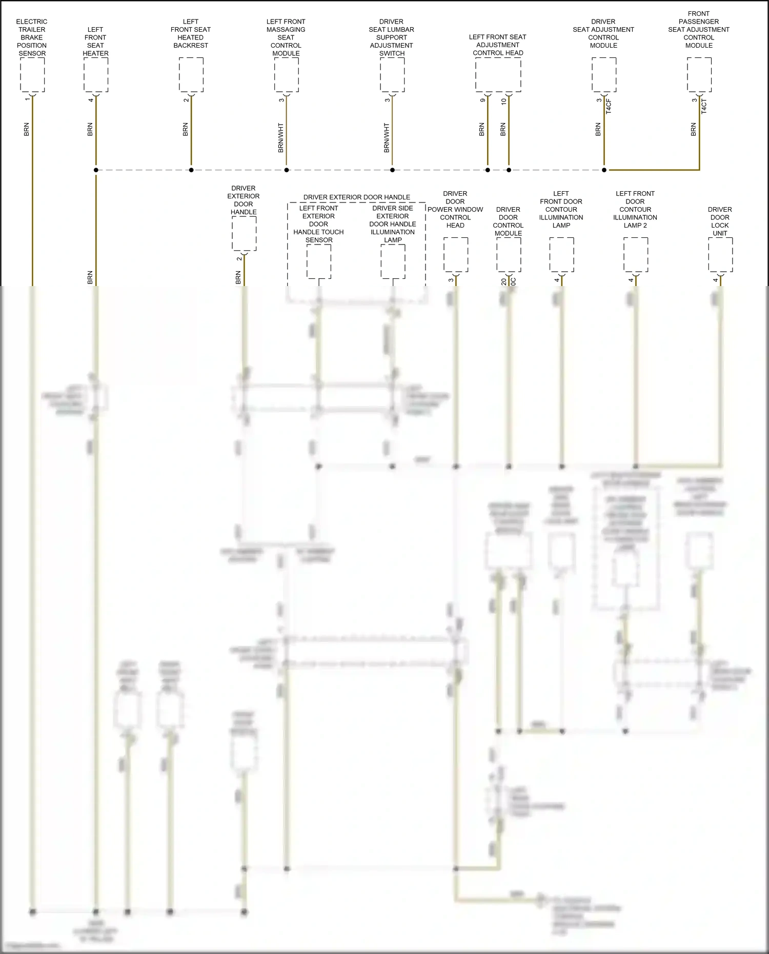 Wiring diagram front passenger seat adjustment control module for Volkswagen ID.4 X I (2020-2024) (1 of 2)