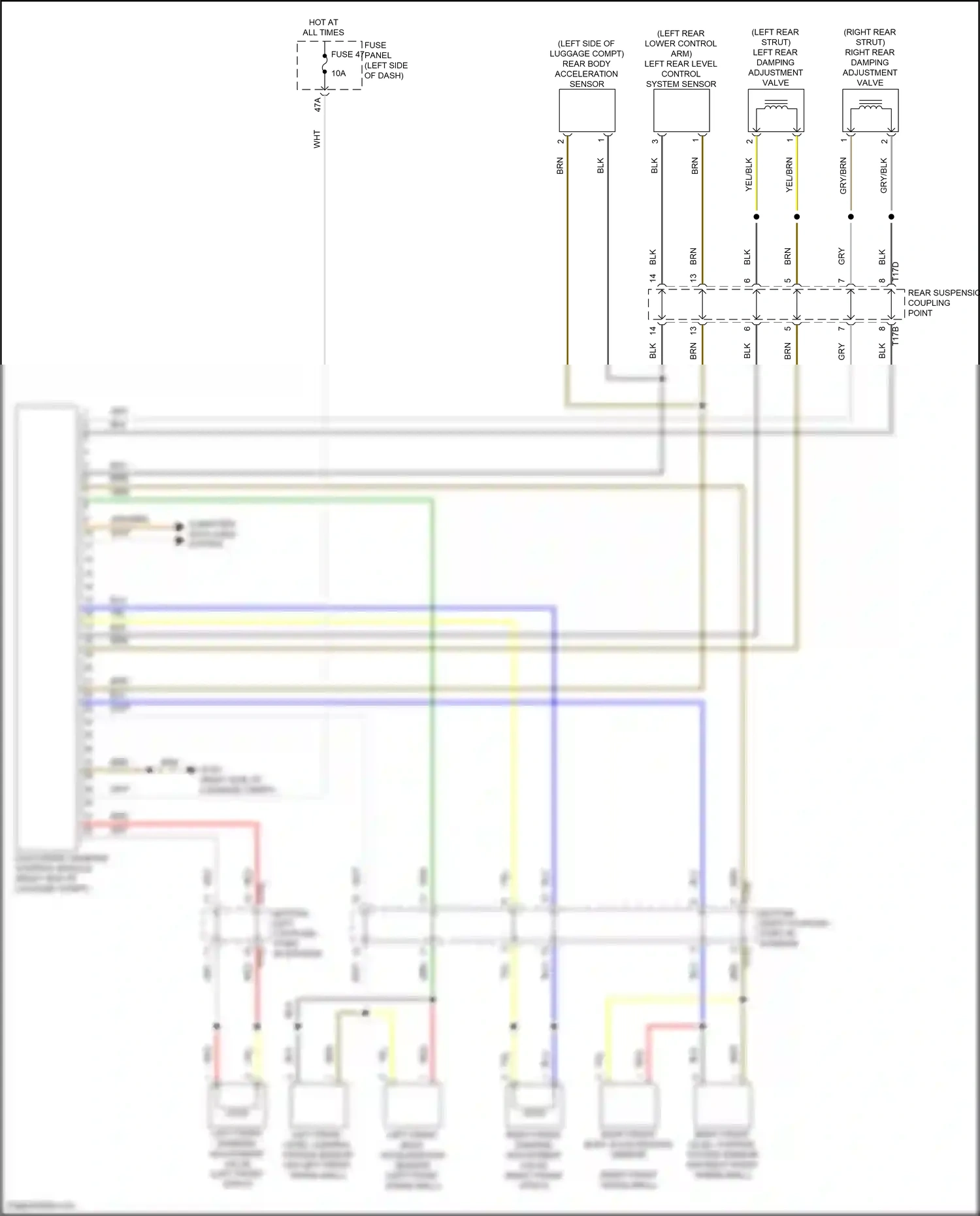 Wiring diagram left rear level control system sensor for Volkswagen ID.4 X I (2020-2024) (1 of 3)