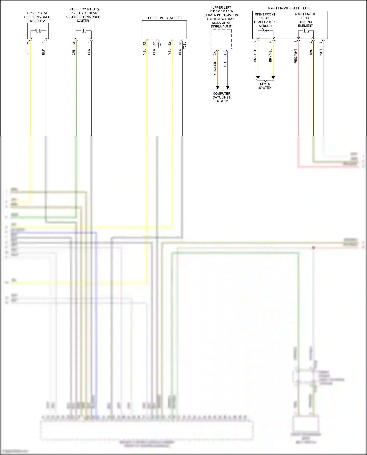 Wiring diagram right front seat heating element for Volkswagen ID.4 X I (2020-2024) (2 of 2)