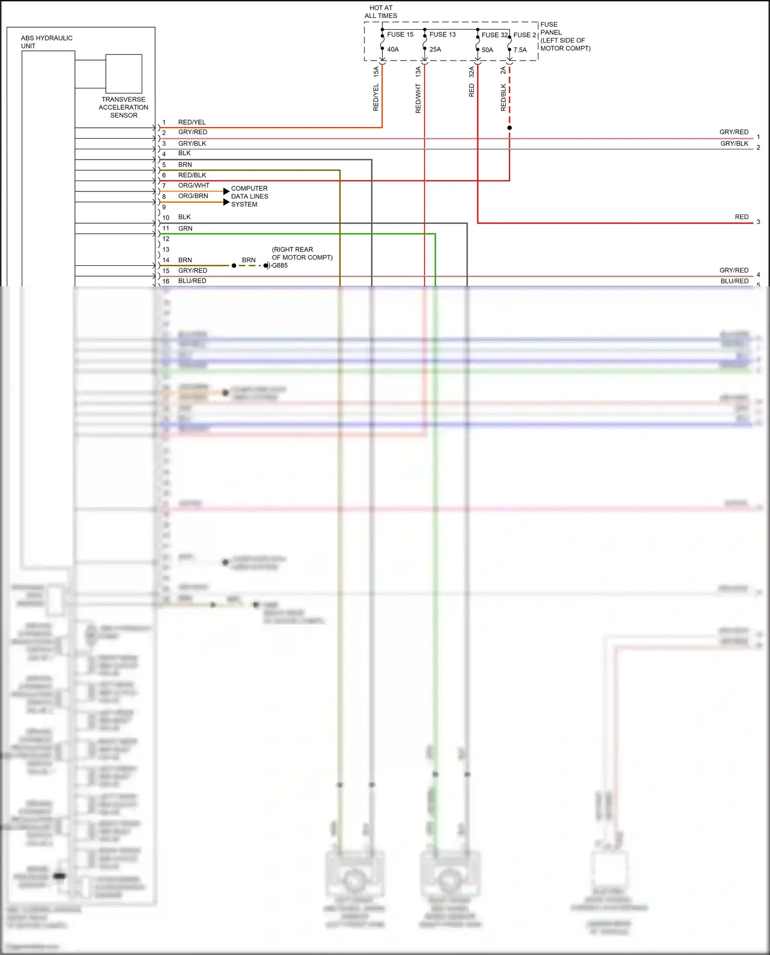 Wiring diagram transverse acceleration sensor for Volkswagen ID.4 X I (2020-2024) (1 of 2)