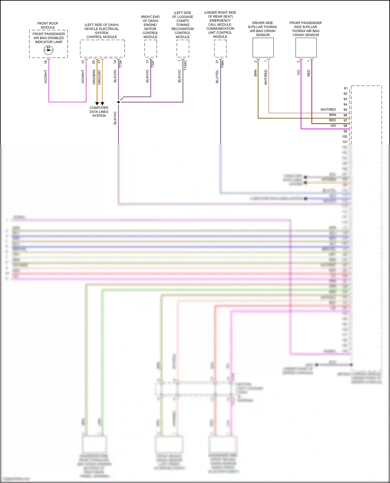 Wiring diagram vehicle electrical system control module for Volkswagen ID.4 X I (2020-2024) (26 of 29)