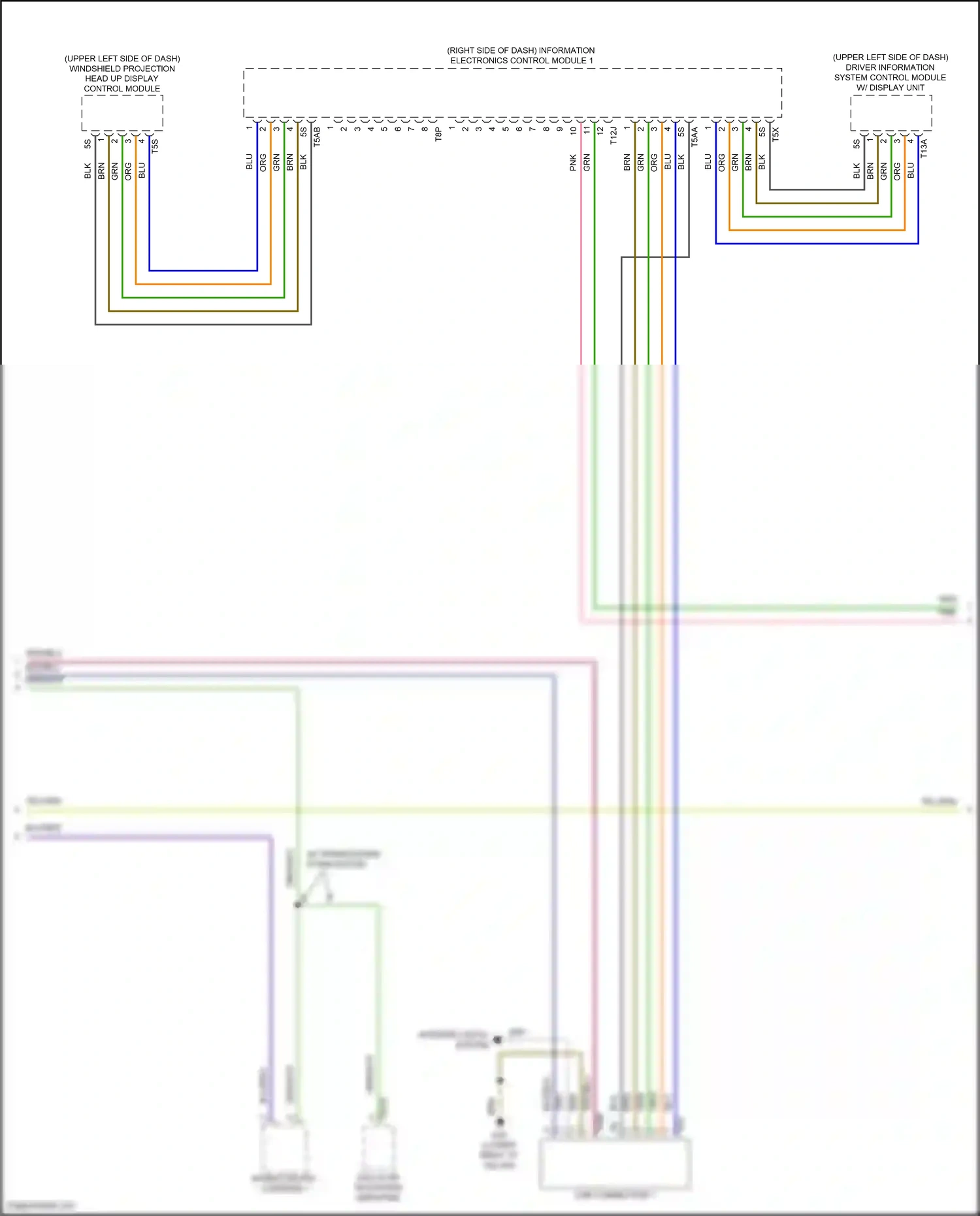 Wiring diagram windshield projection head up display control module for Volkswagen ID.4 X I (2020-2024) (3 of 8)